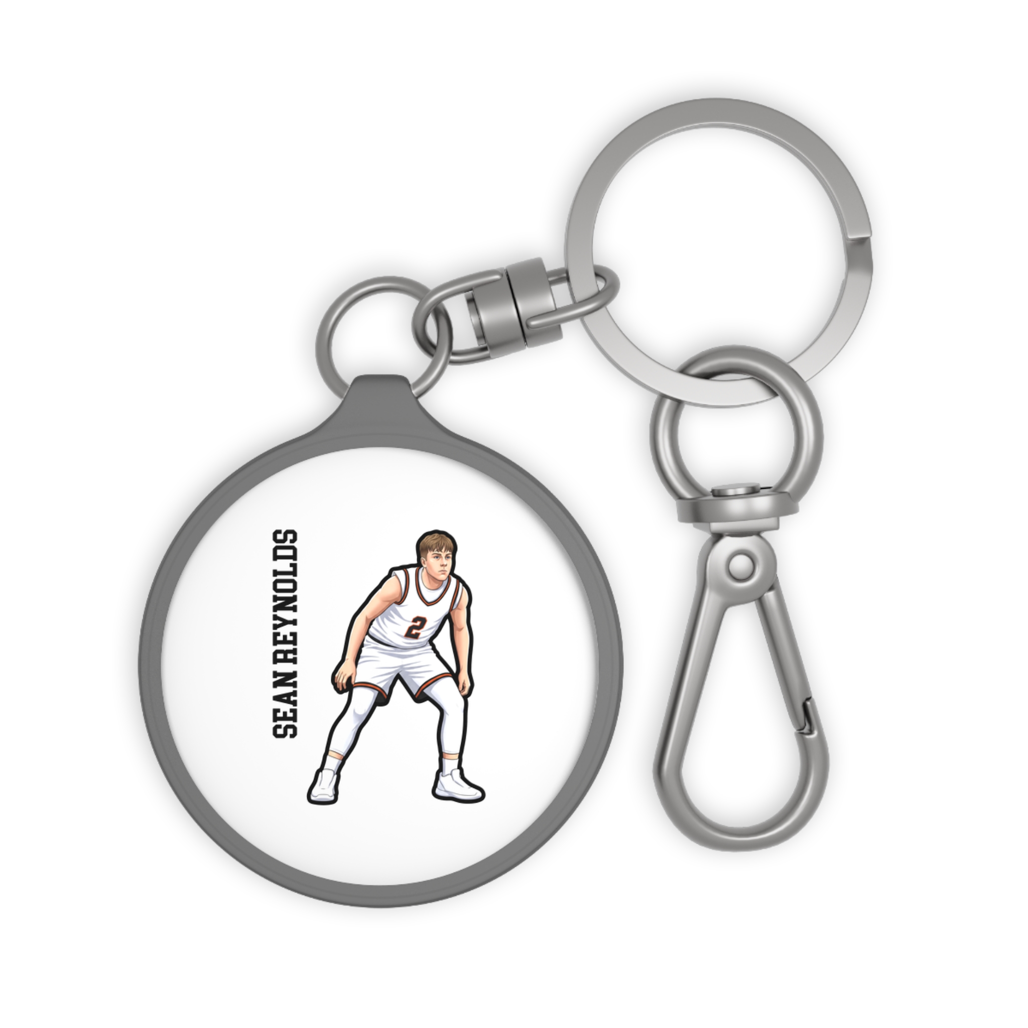 Keychain — character_name_vertical in Grey