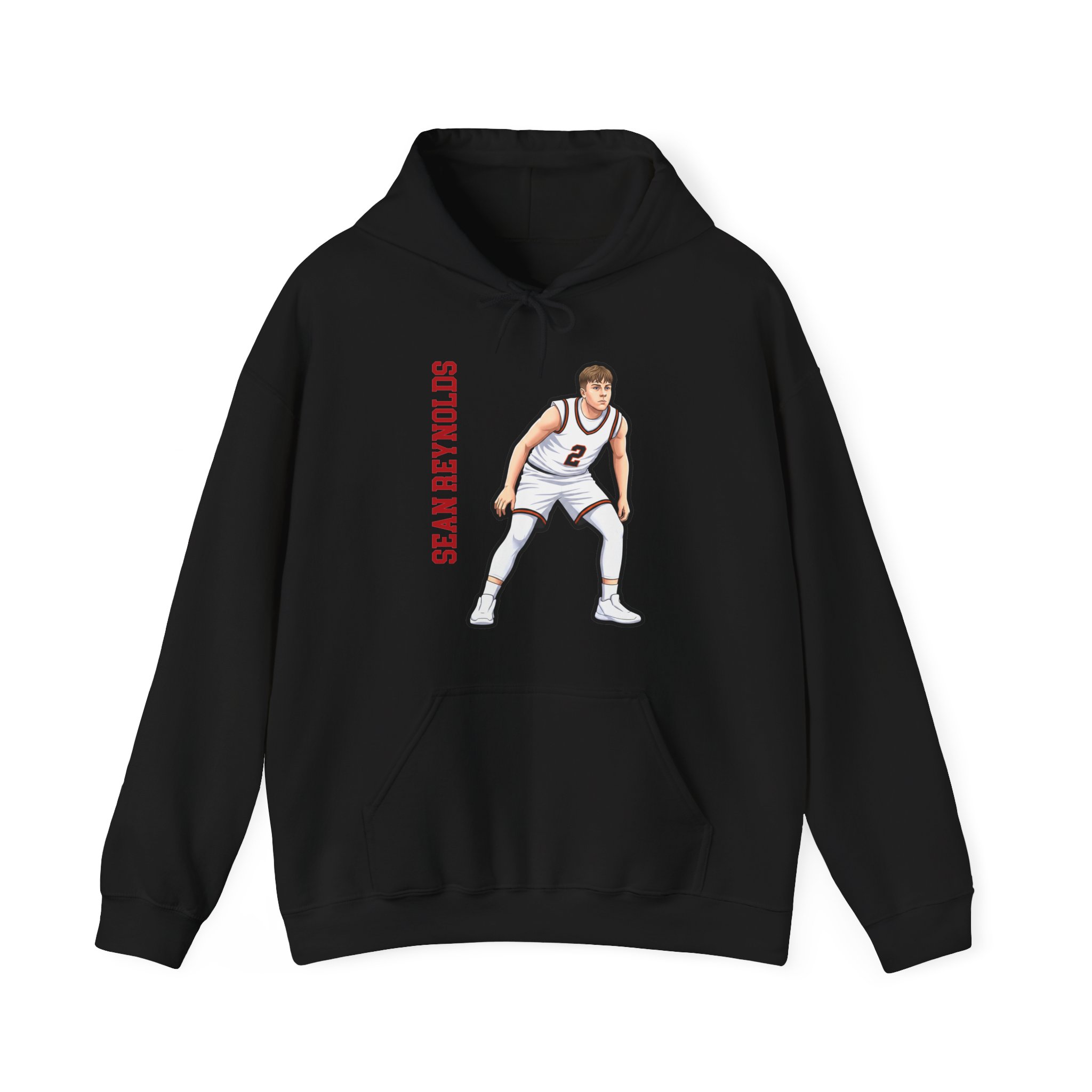 Hoodie — character_name_vertical in Black