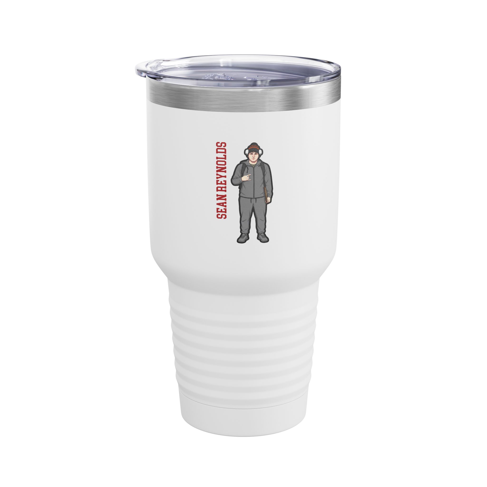 30oz Tumbler — character_name_vertical in White