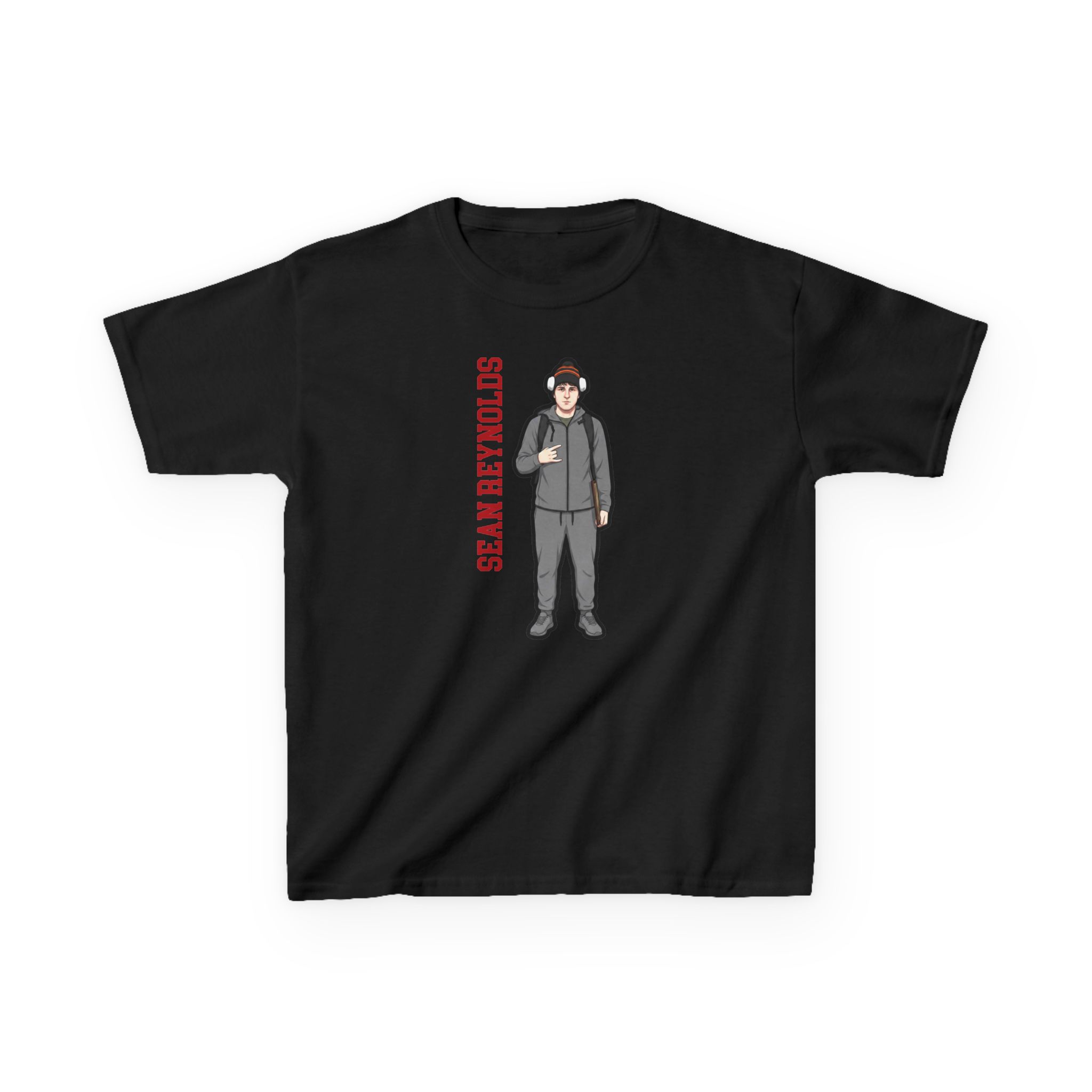 Youth Tee — character_name_vertical in Black