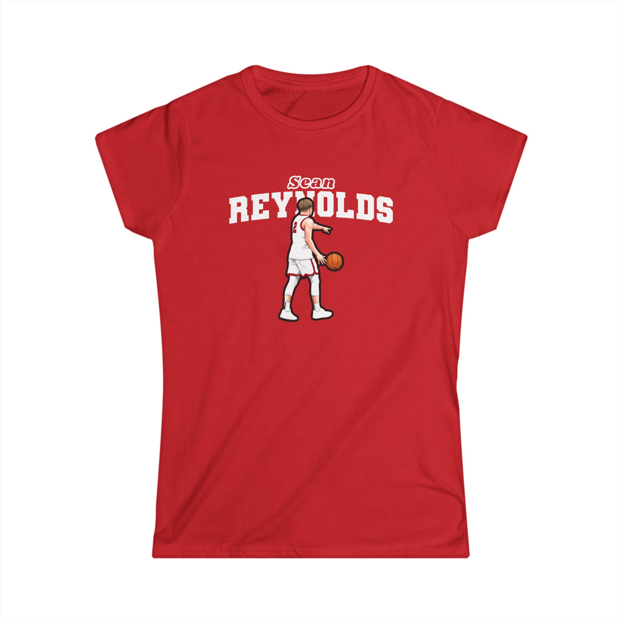 Women's Softstyle Tee — character_name_arch in Red
