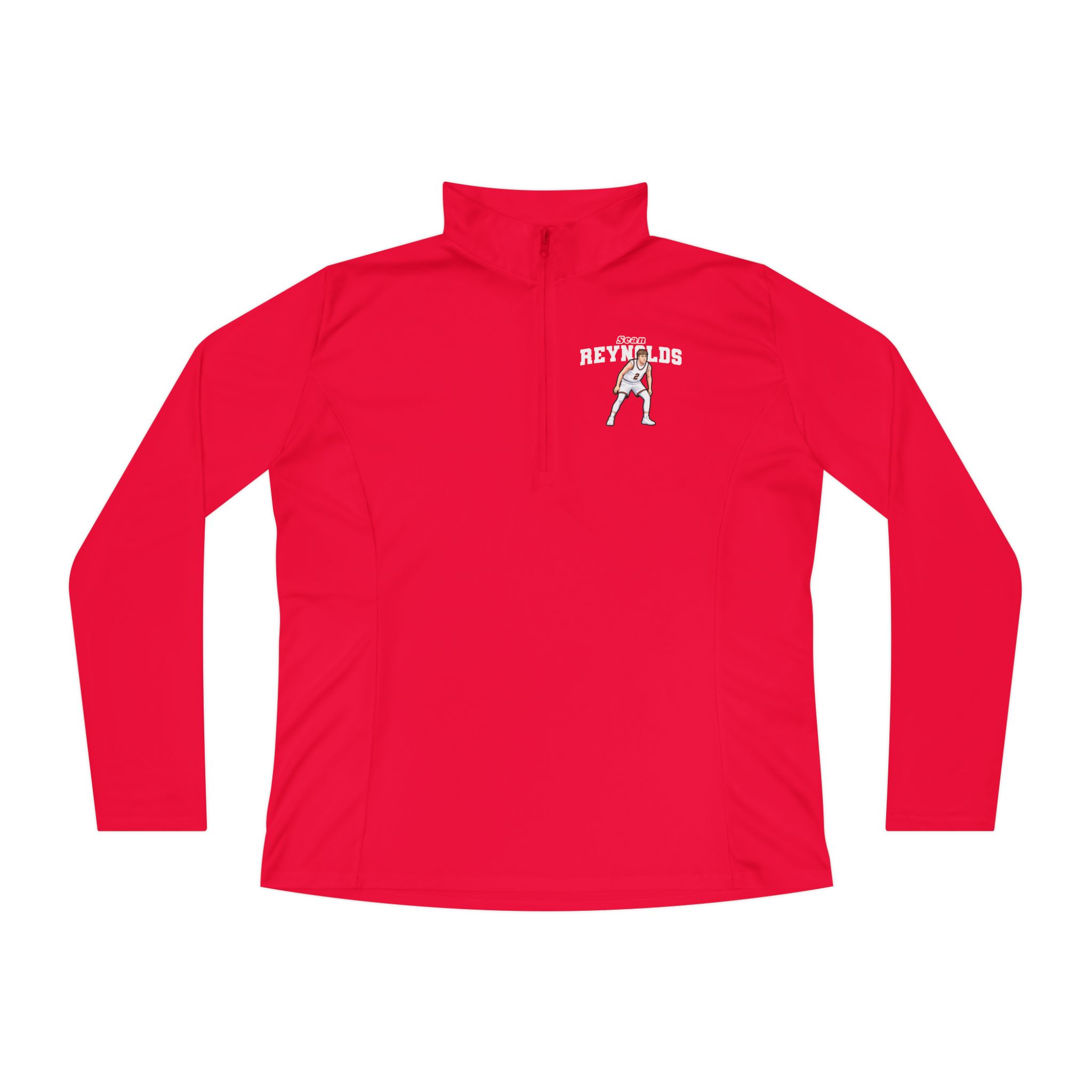 Women's Q-Zip Pullover — character_name_arch in Red