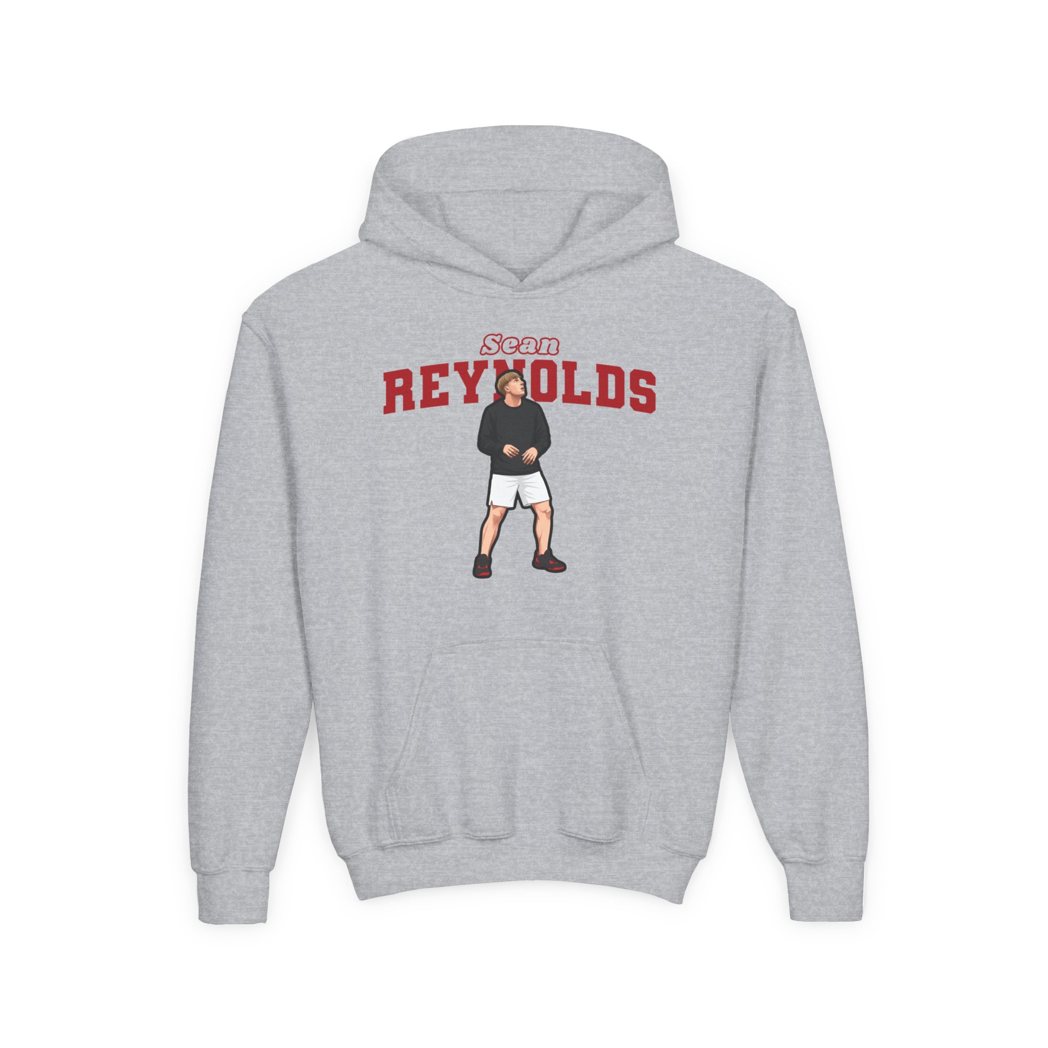 Youth Hoodie — character_name_arch in Grey