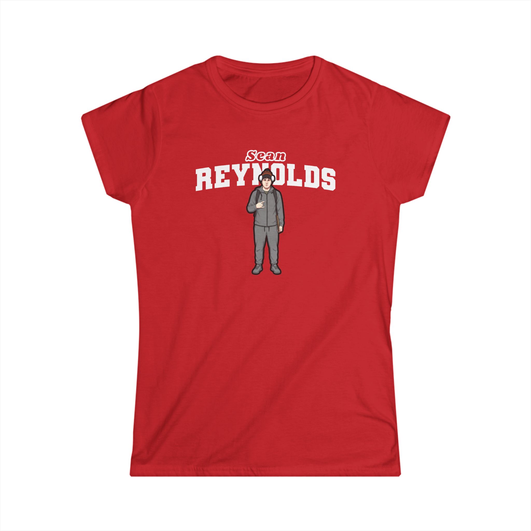 Women's Softstyle Tee — character_name_arch in Red