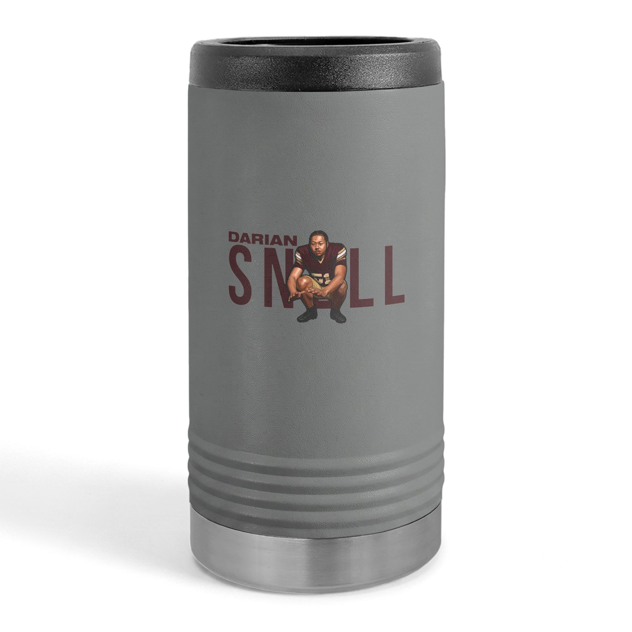 Slim Stainless Can Cooler — character_player_name in Grey
