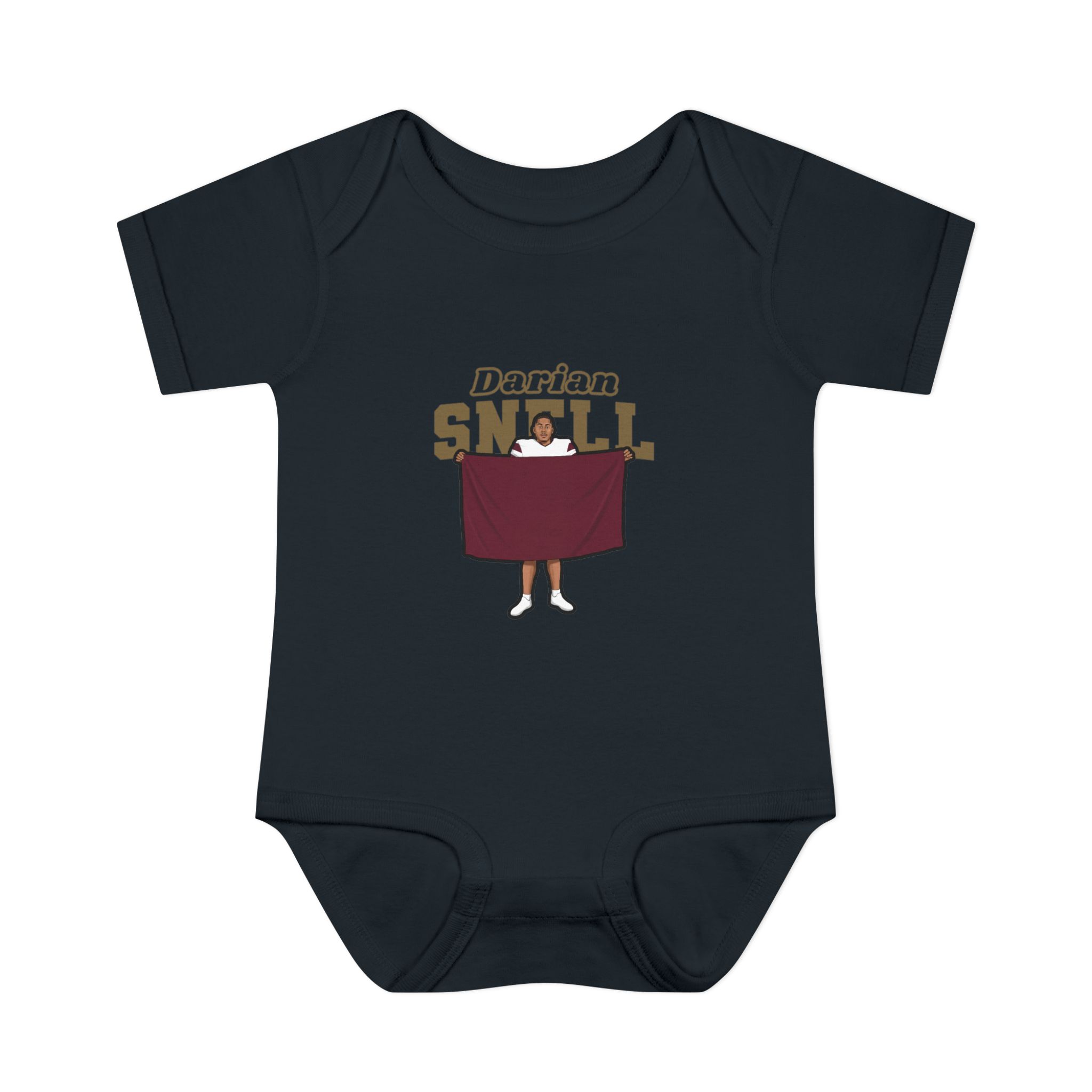 Baby Onesie — character_name_arch in Black
