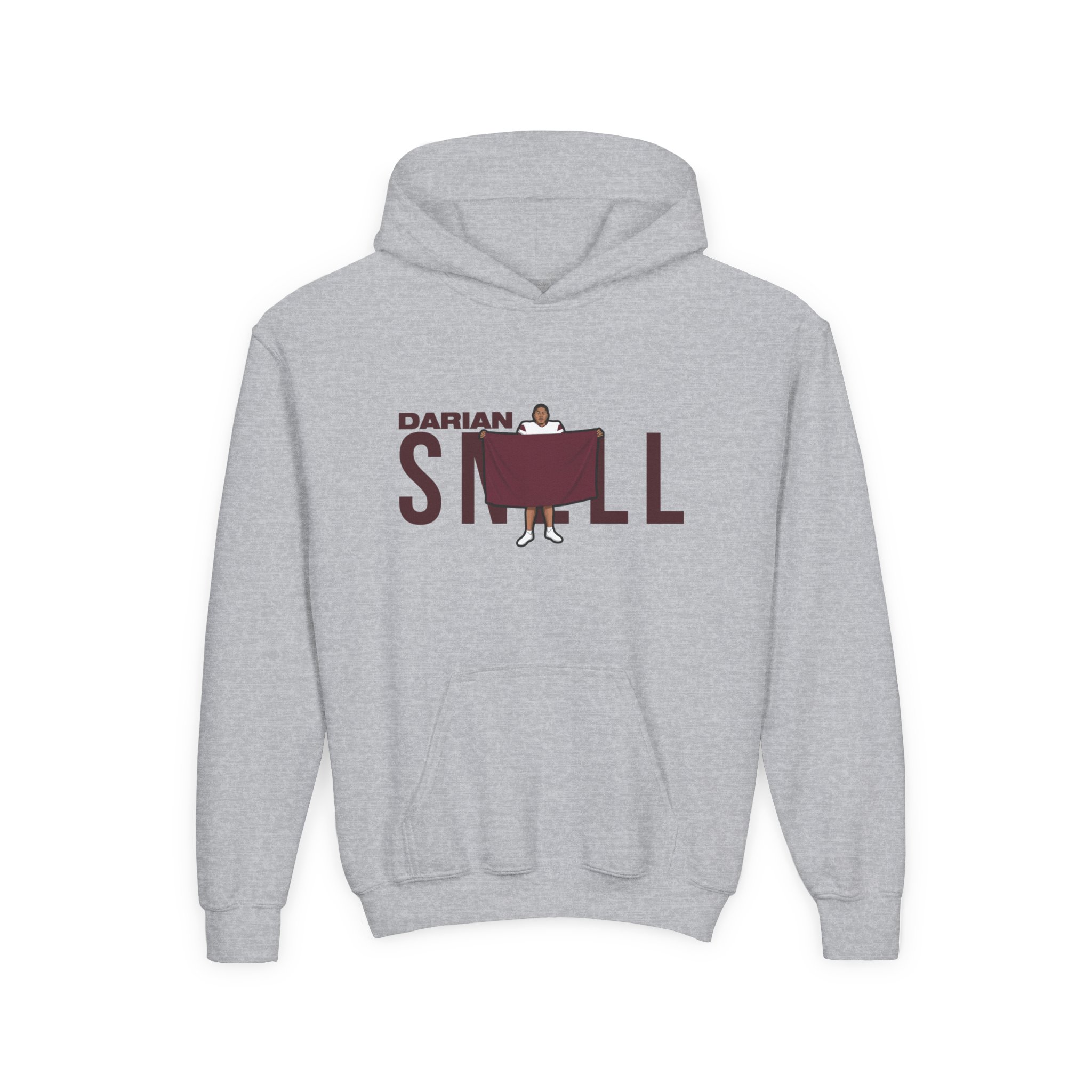 Youth Hoodie — character_player_name in Grey