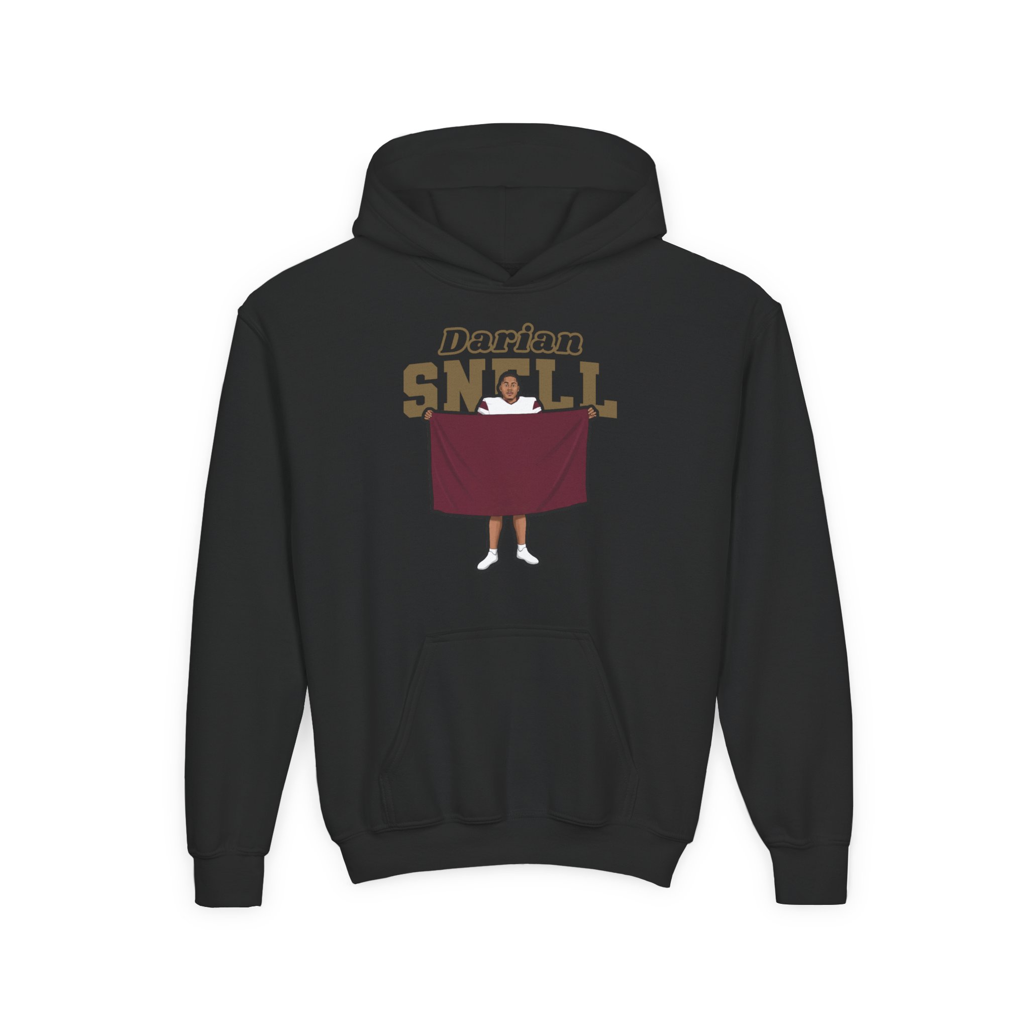 Youth Hoodie — character_name_arch in Black