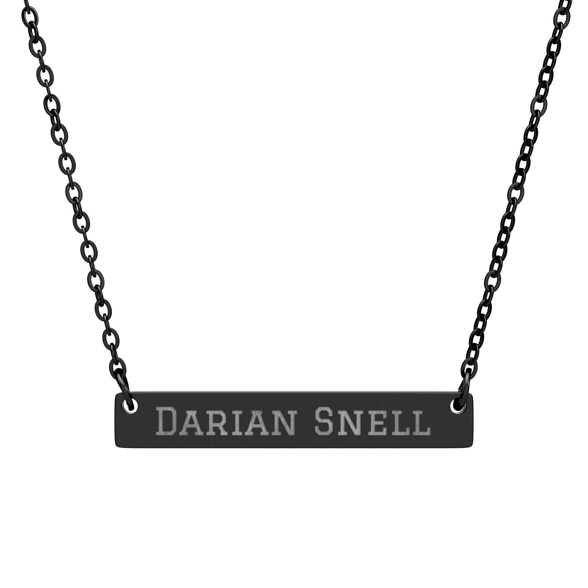 Engraved Bar Necklace — Classic in Black