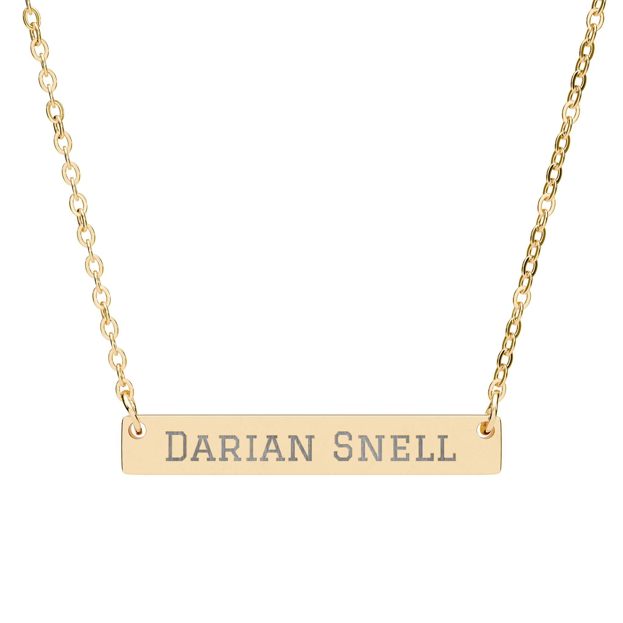Engraved Bar Necklace — Classic in Gold
