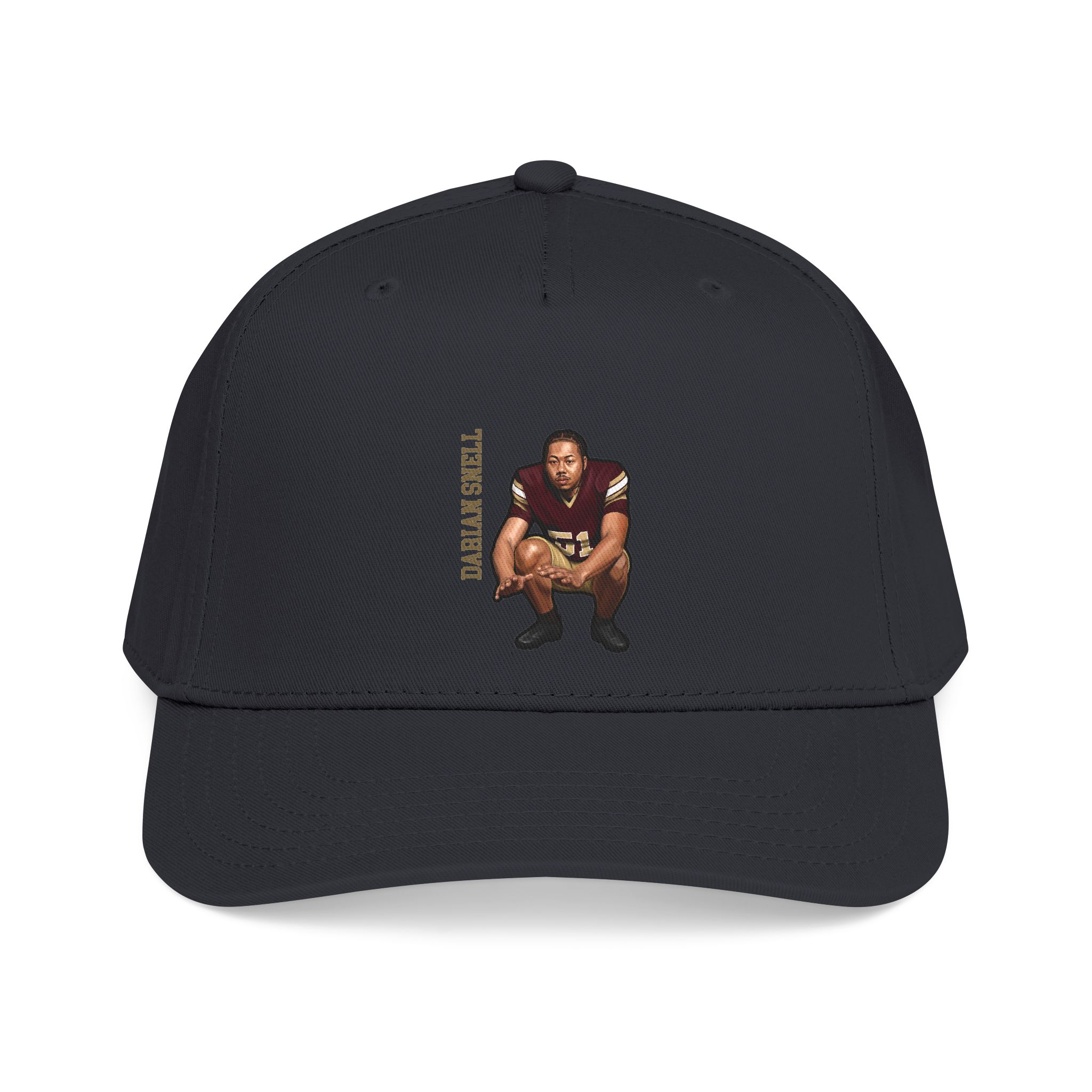 Baseball Cap — character_name_vertical in Black