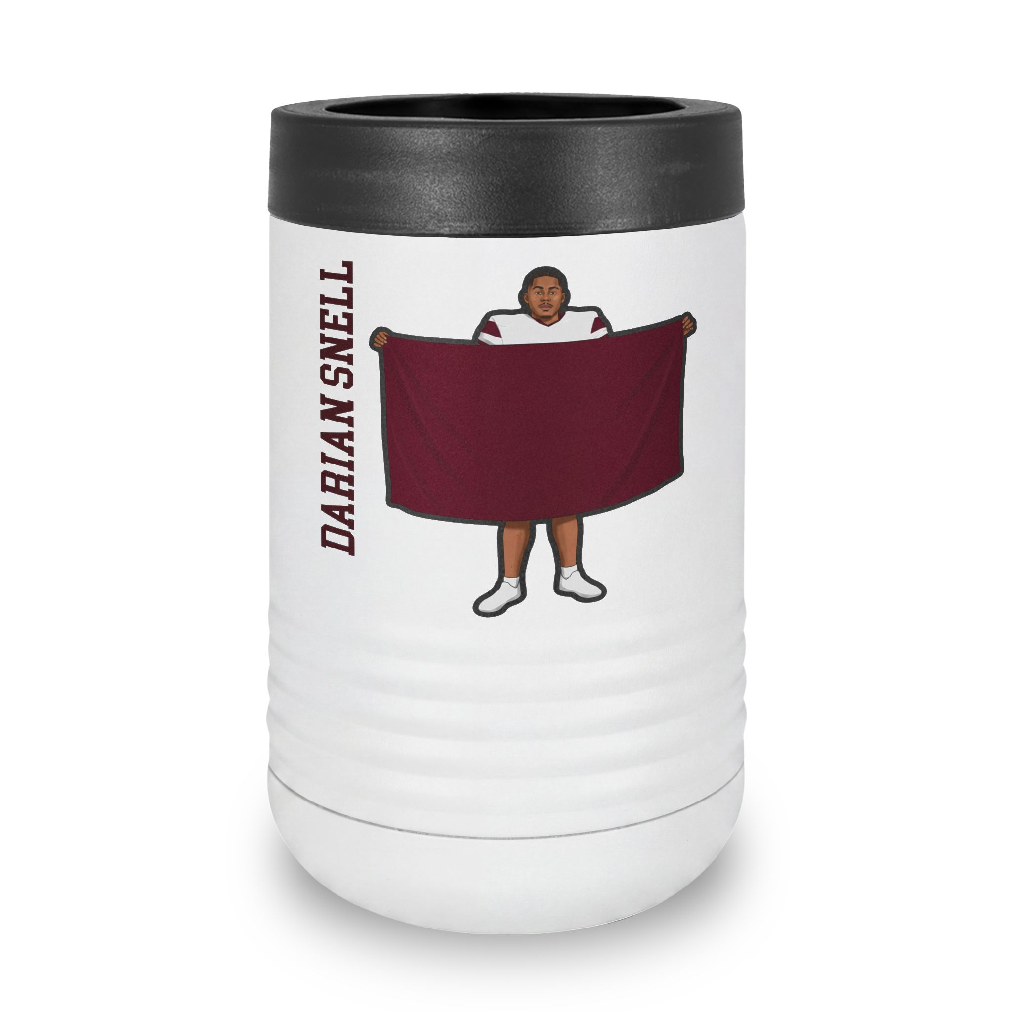 Stainless Can Cooler — character_name_vertical in White