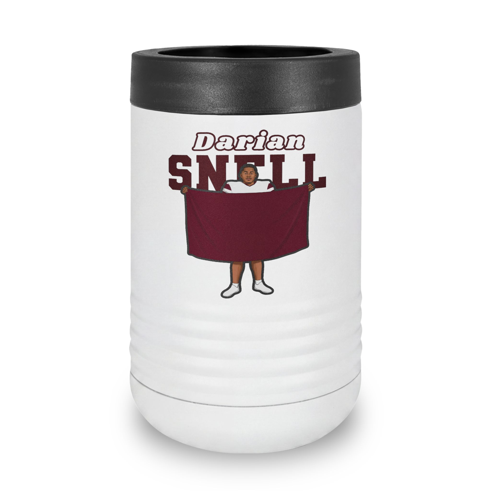 Stainless Can Cooler — character_name_arch in White