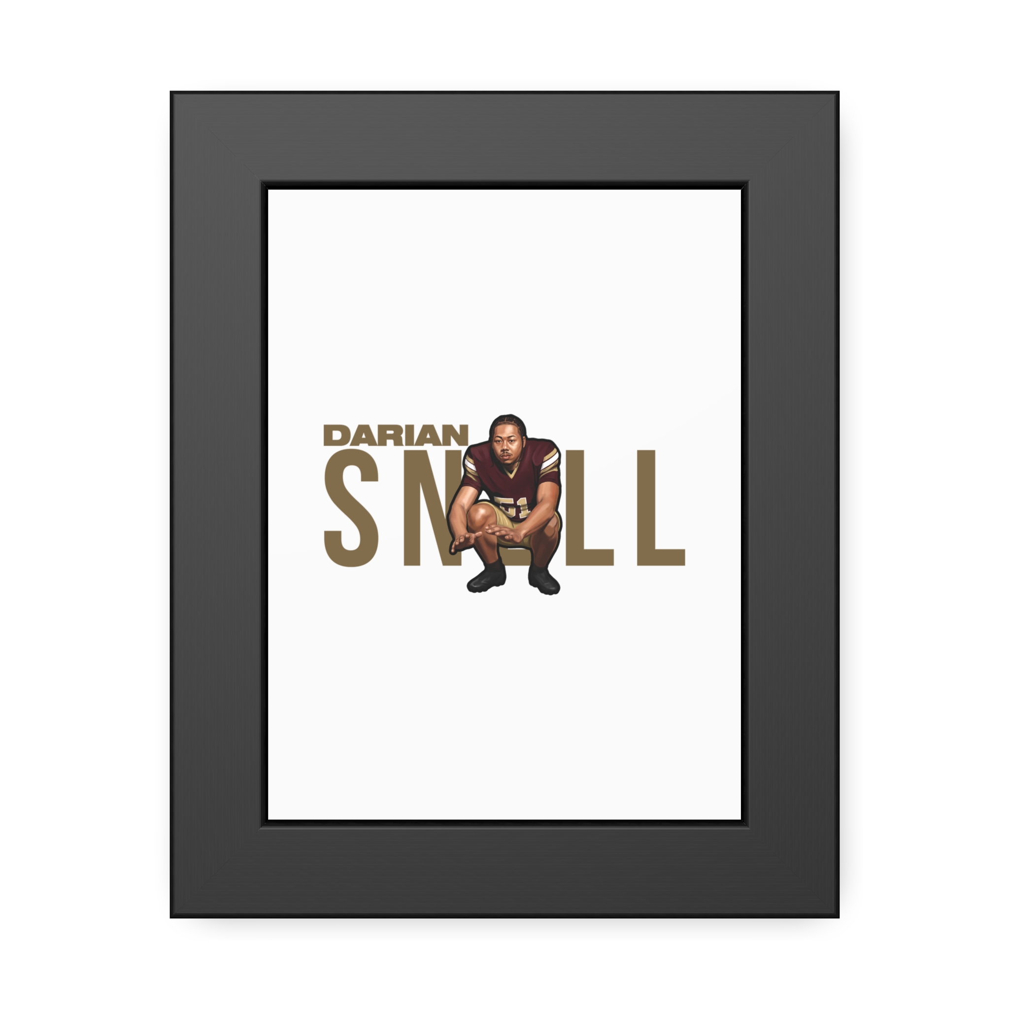Framed Poster — character_player_name in Black