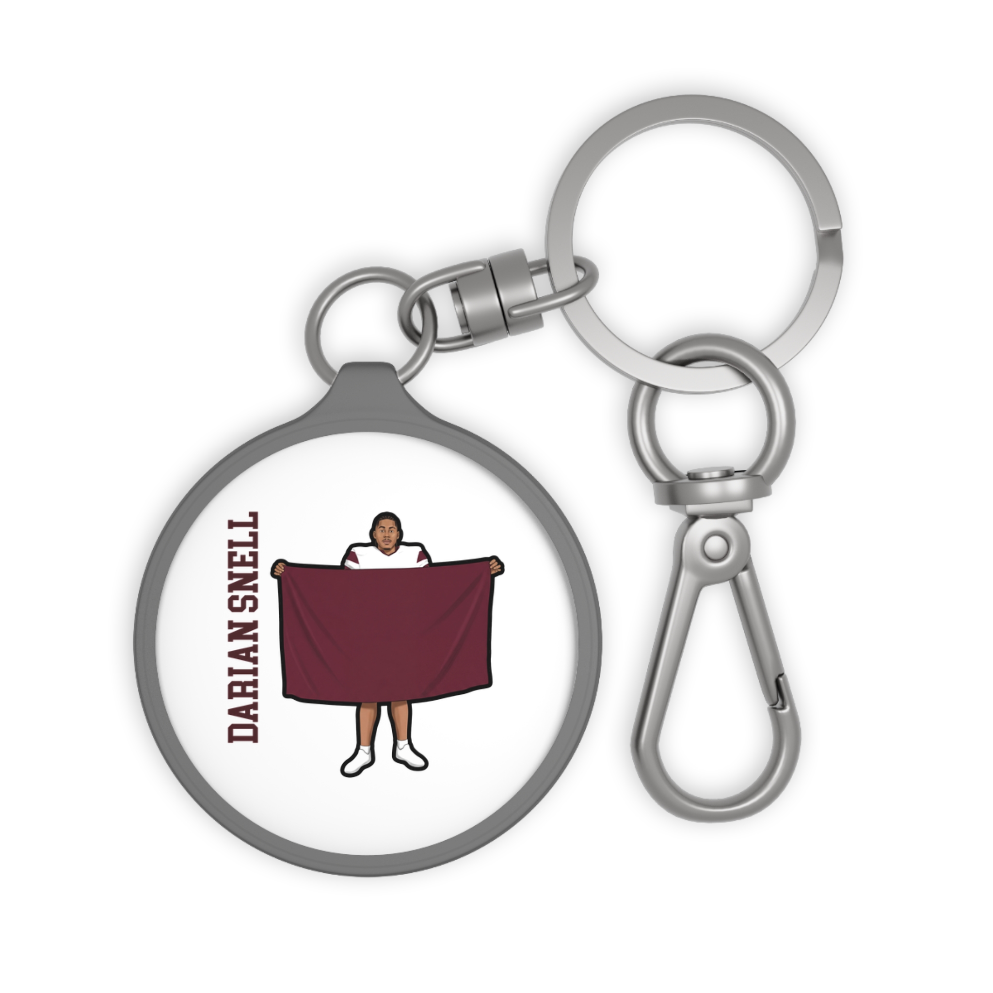 Keychain — character_name_vertical in Grey
