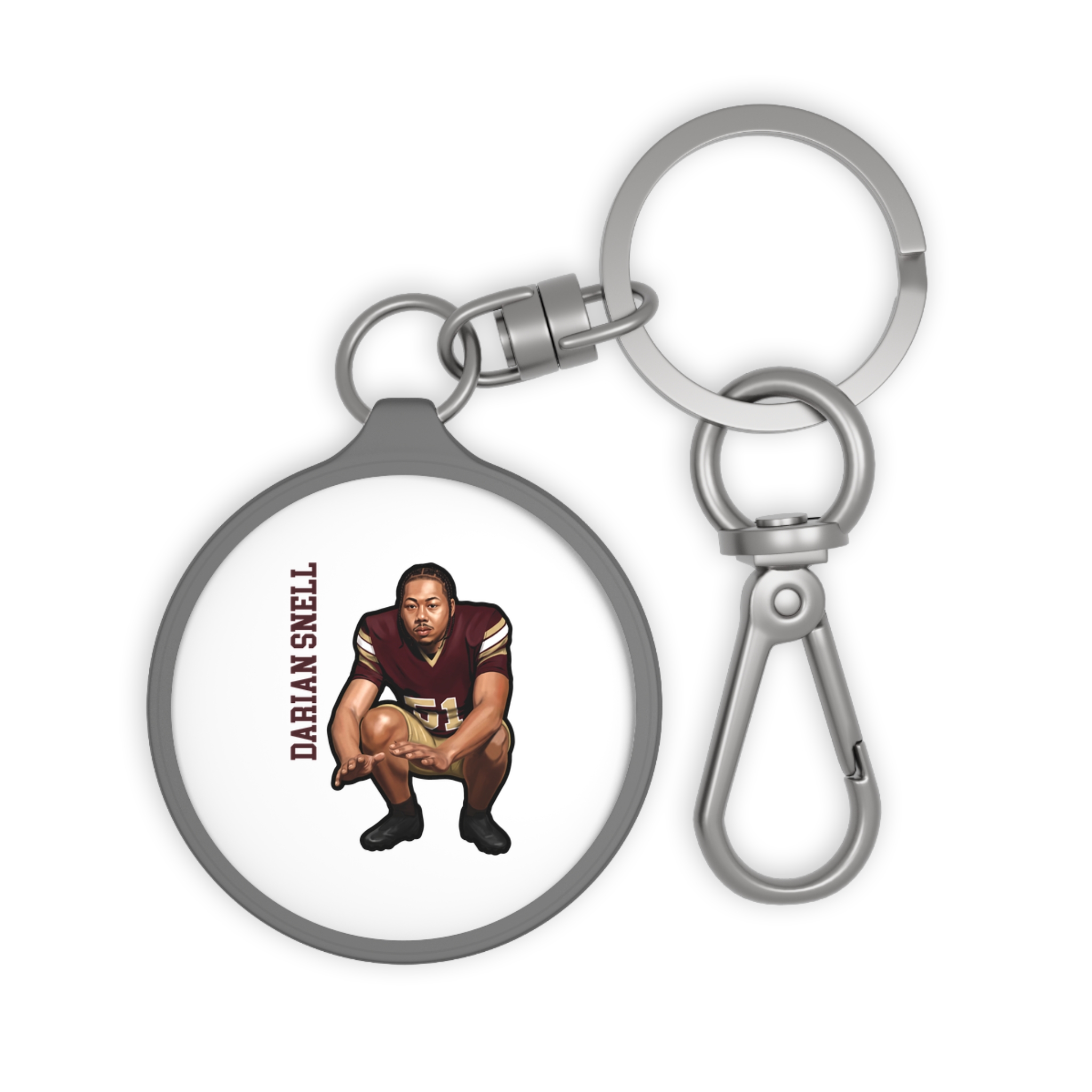 Keychain — character_name_vertical in Grey