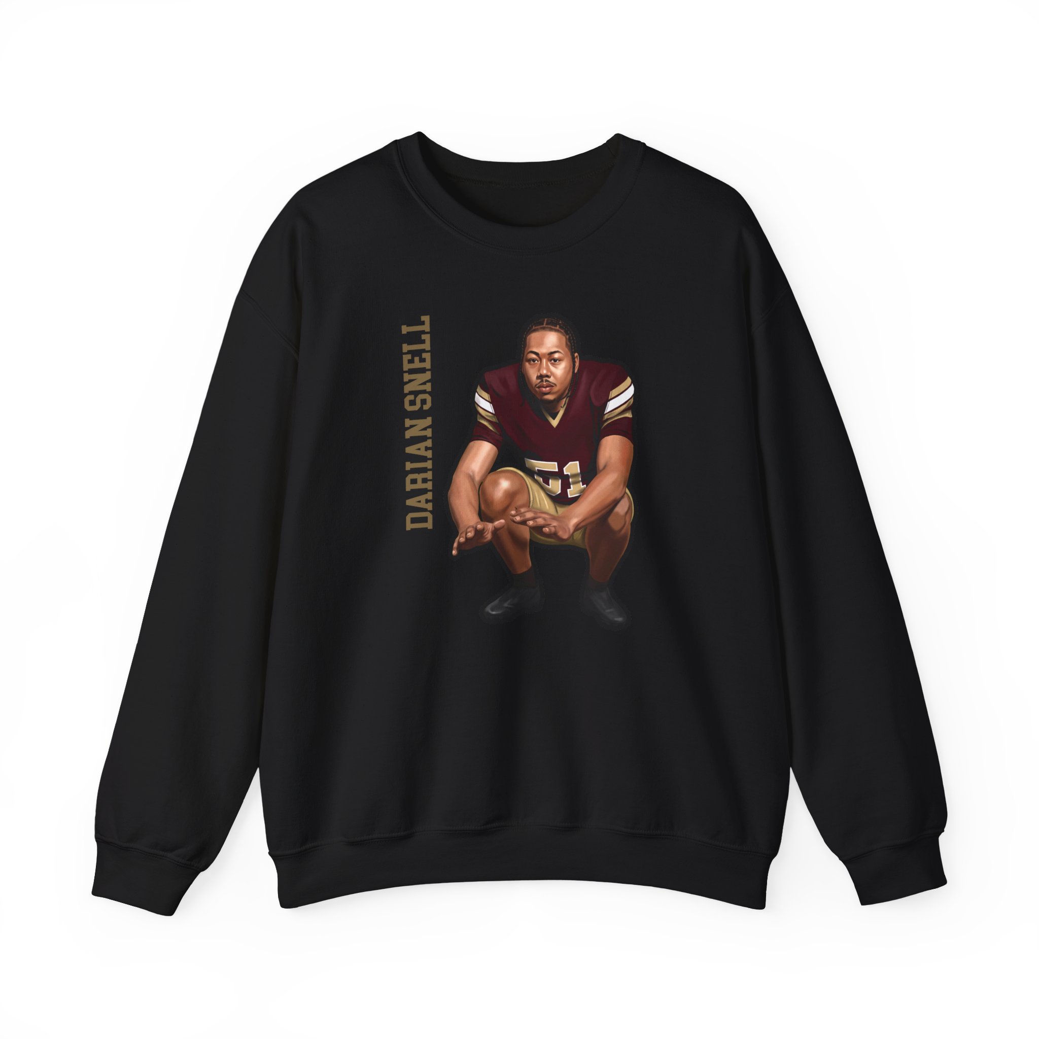 Crewneck Sweatshirt — character_name_vertical in Black