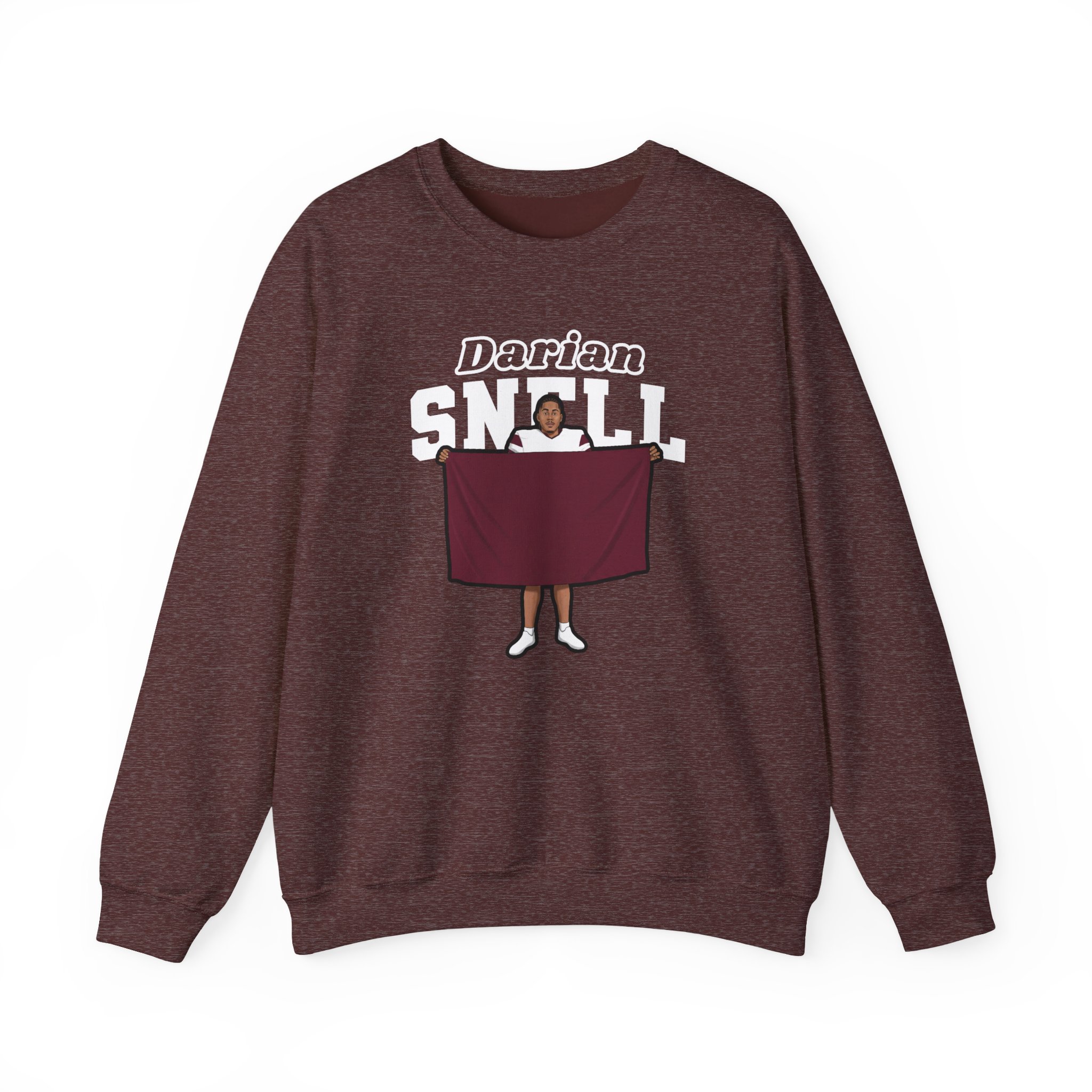 Crewneck Sweatshirt — character_name_arch in Maroon