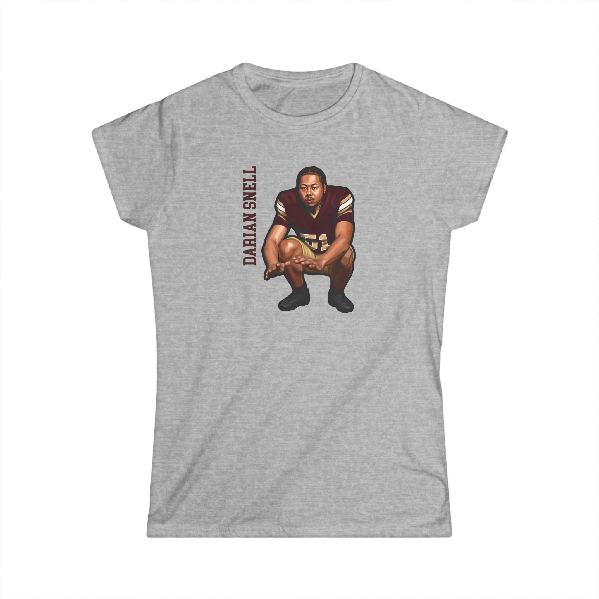 Women's Softstyle Tee — character_name_vertical in Grey