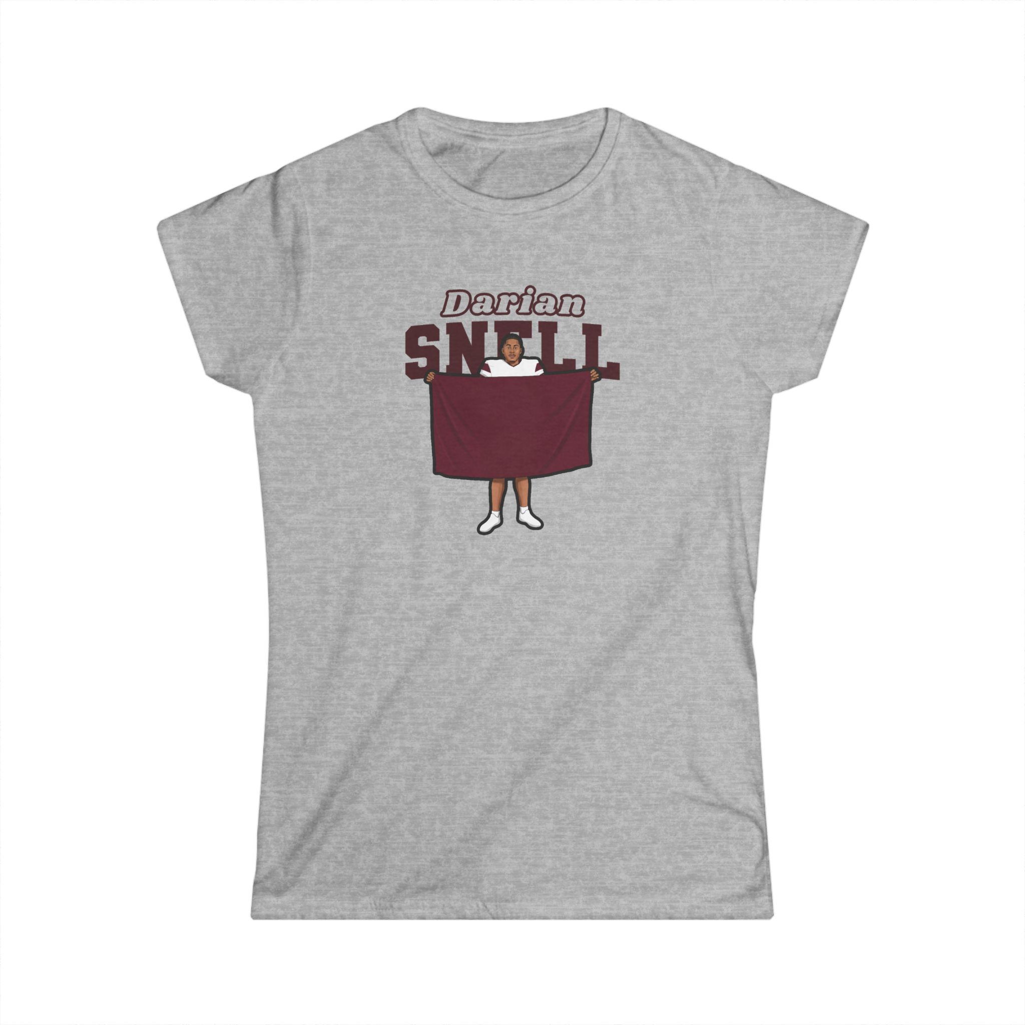 Women's Softstyle Tee — character_name_arch in Grey