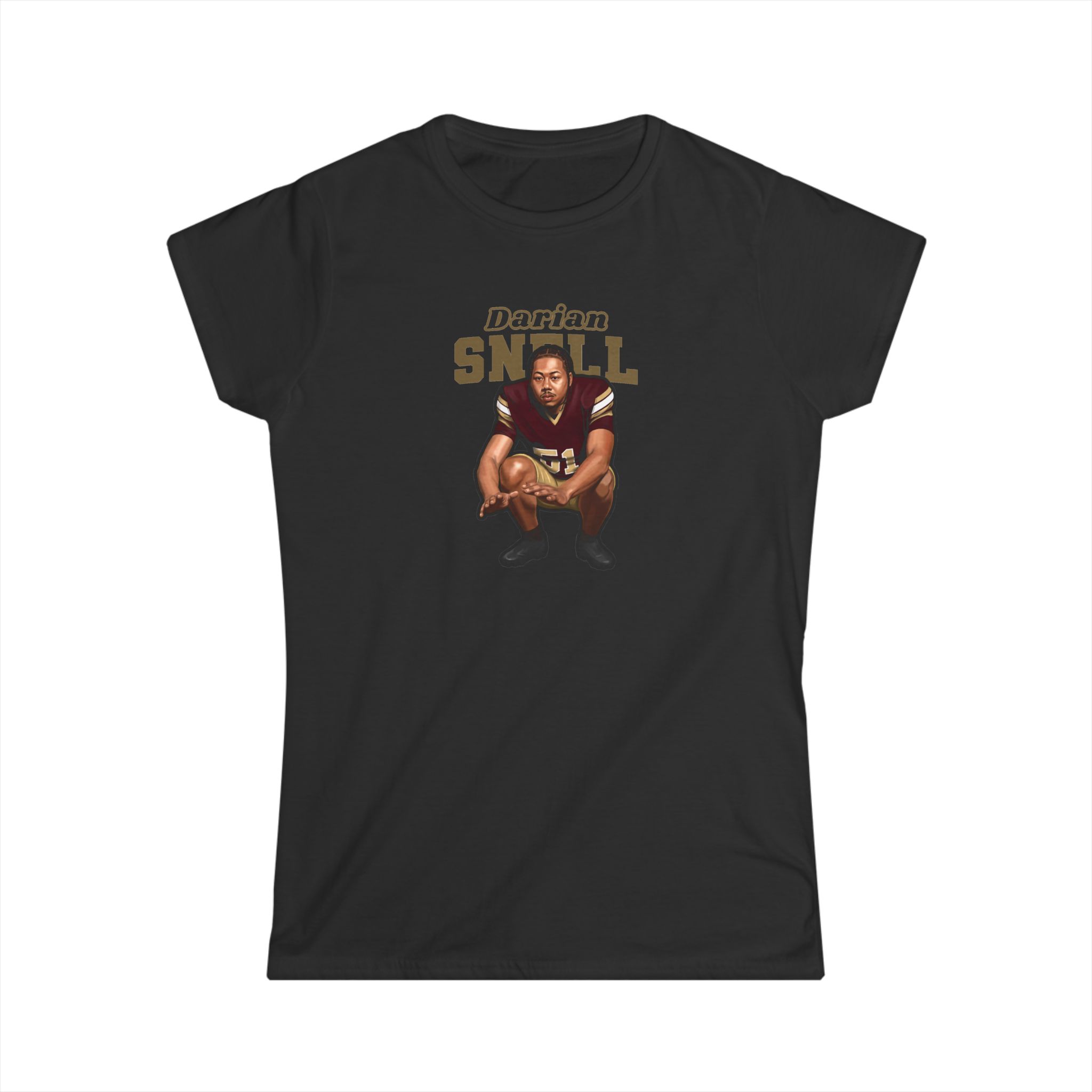 Women's Softstyle Tee — character_name_arch in Black