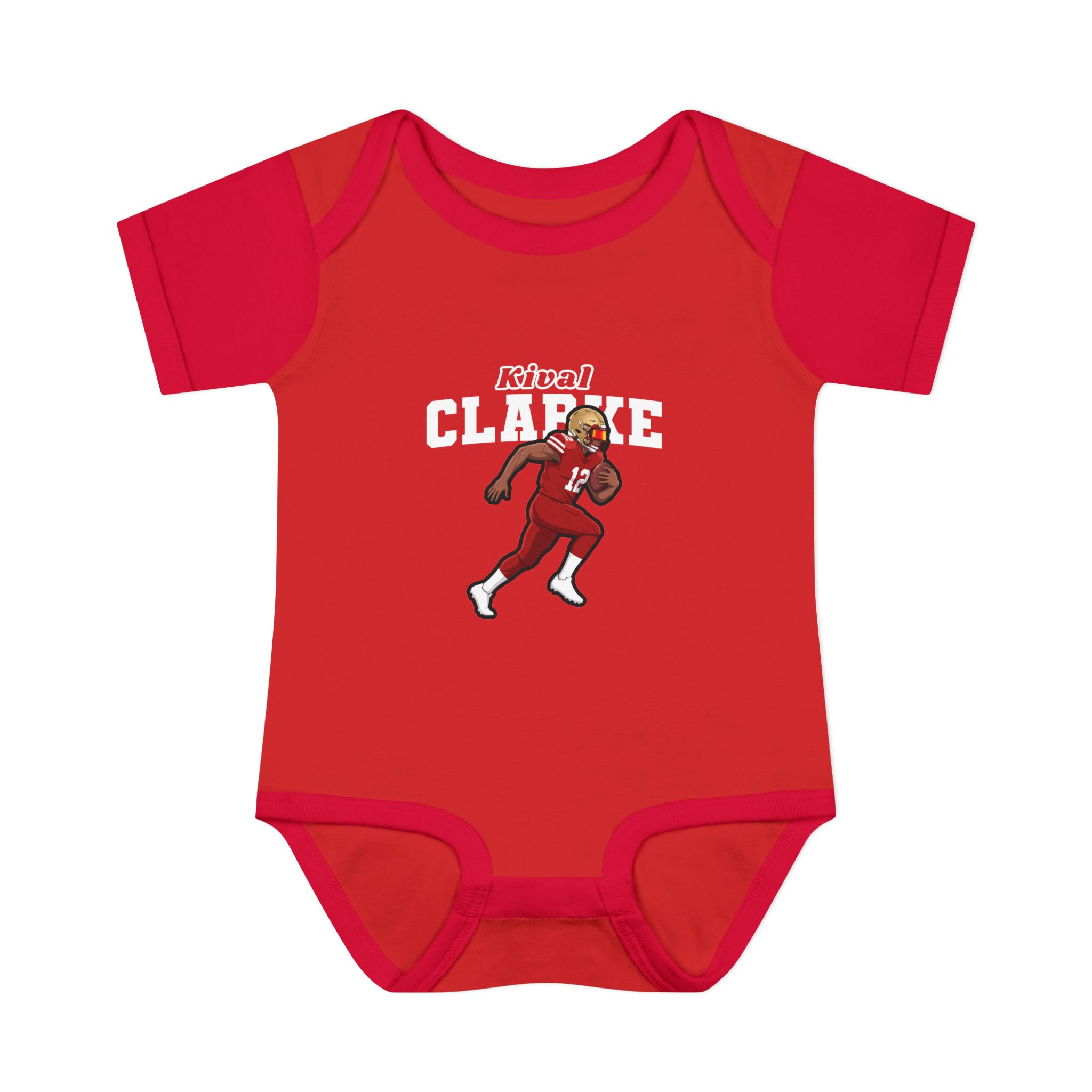 Baby Onesie — character_name_arch in Red
