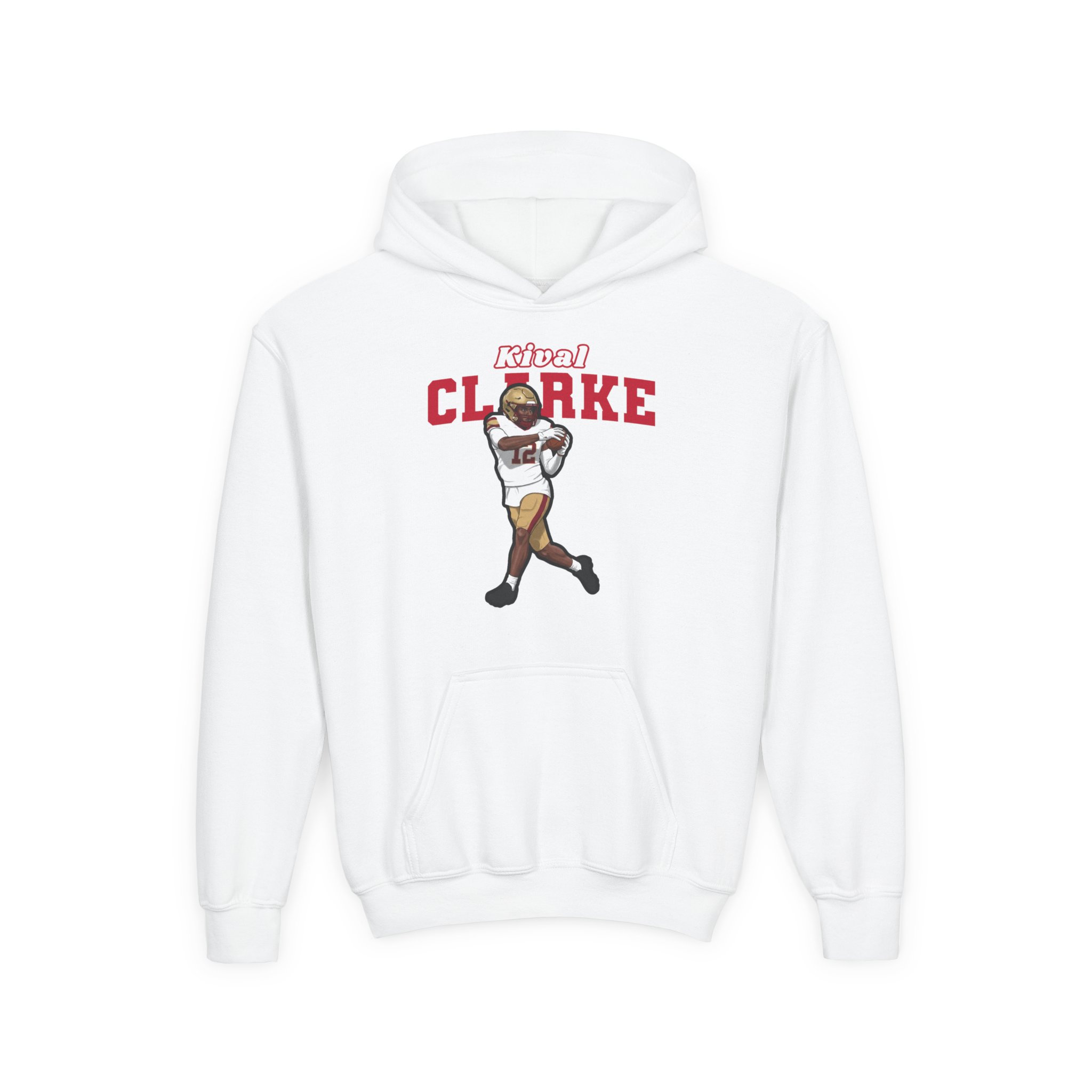 Youth Hoodie — character_name_arch in White
