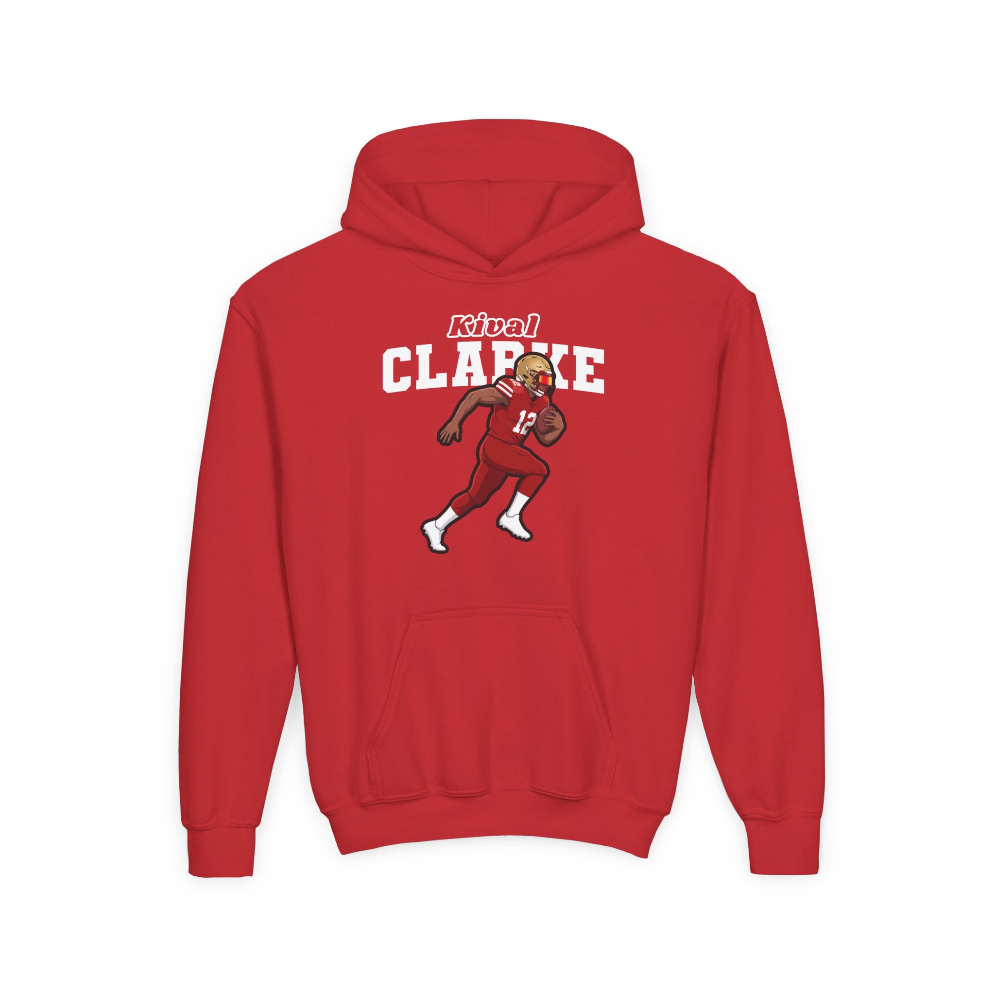 Youth Hoodie — character_name_arch in Red