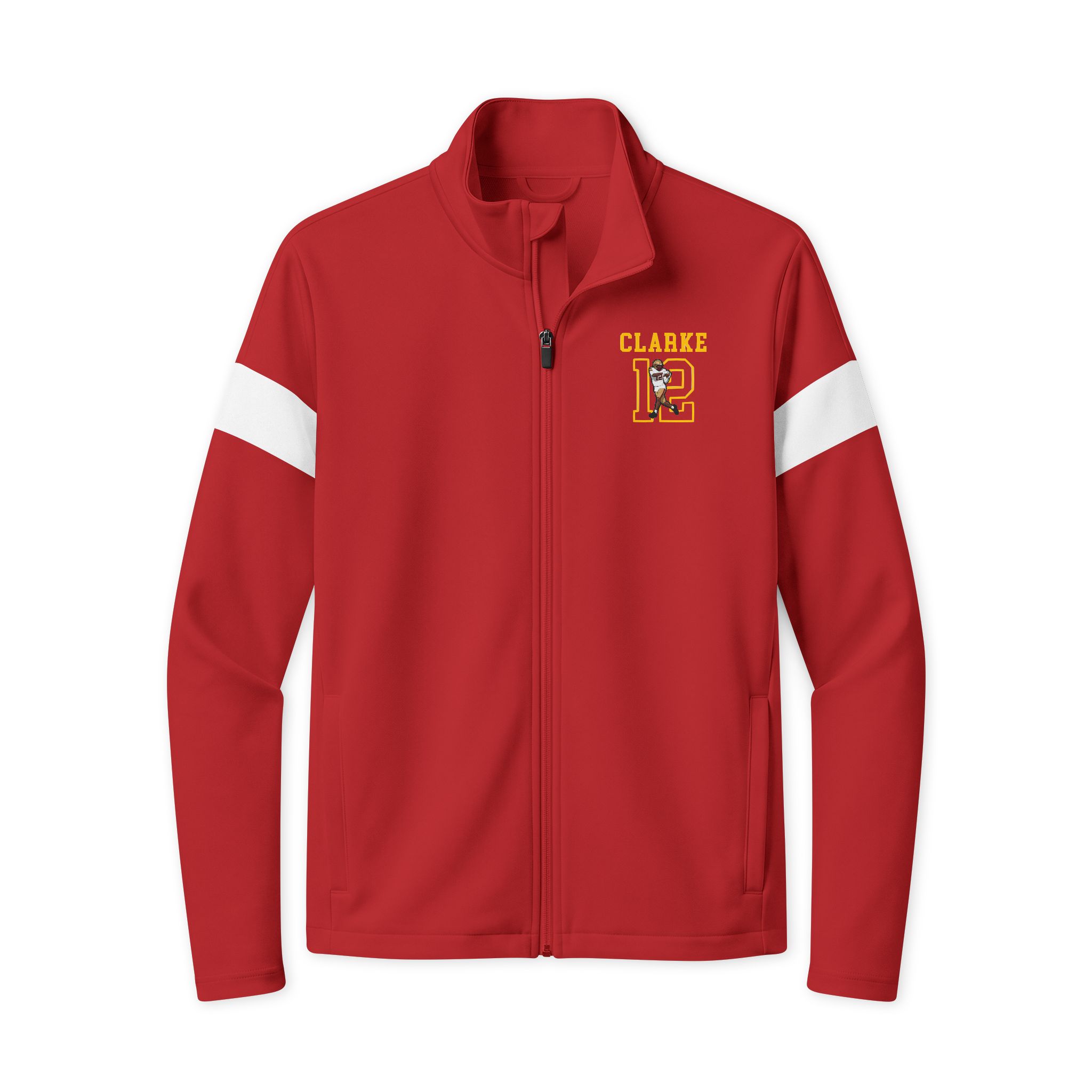 Travel Full-Zip Jacket — character_shirsey in Deep Red/ White