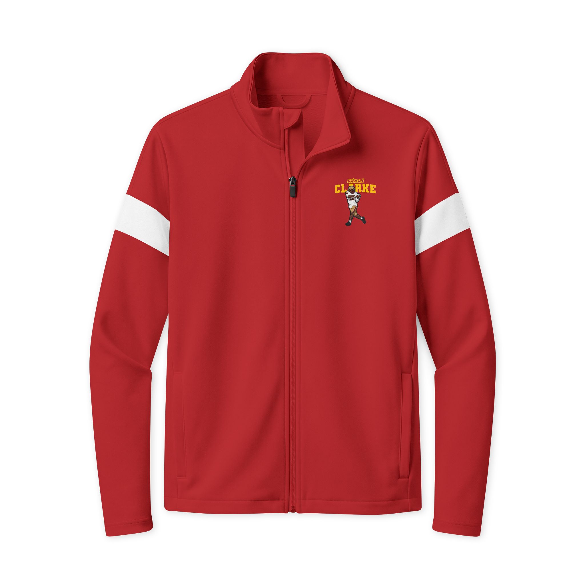 Travel Full-Zip Jacket — character_name_arch in Deep Red/ White