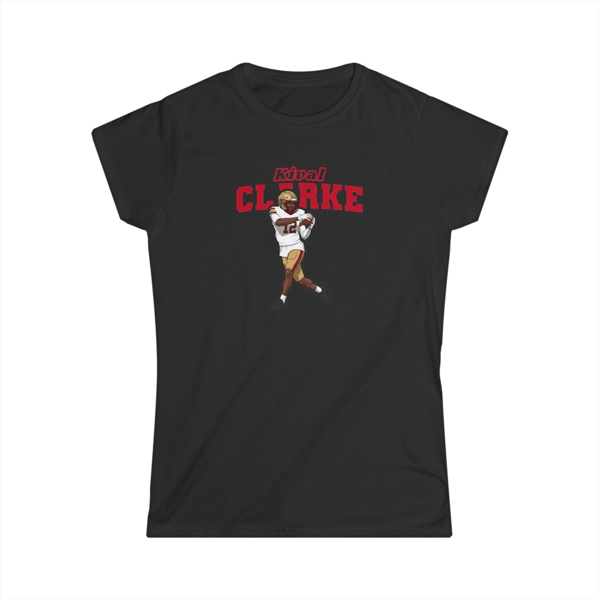 Women's Softstyle Tee — character_name_arch in Black