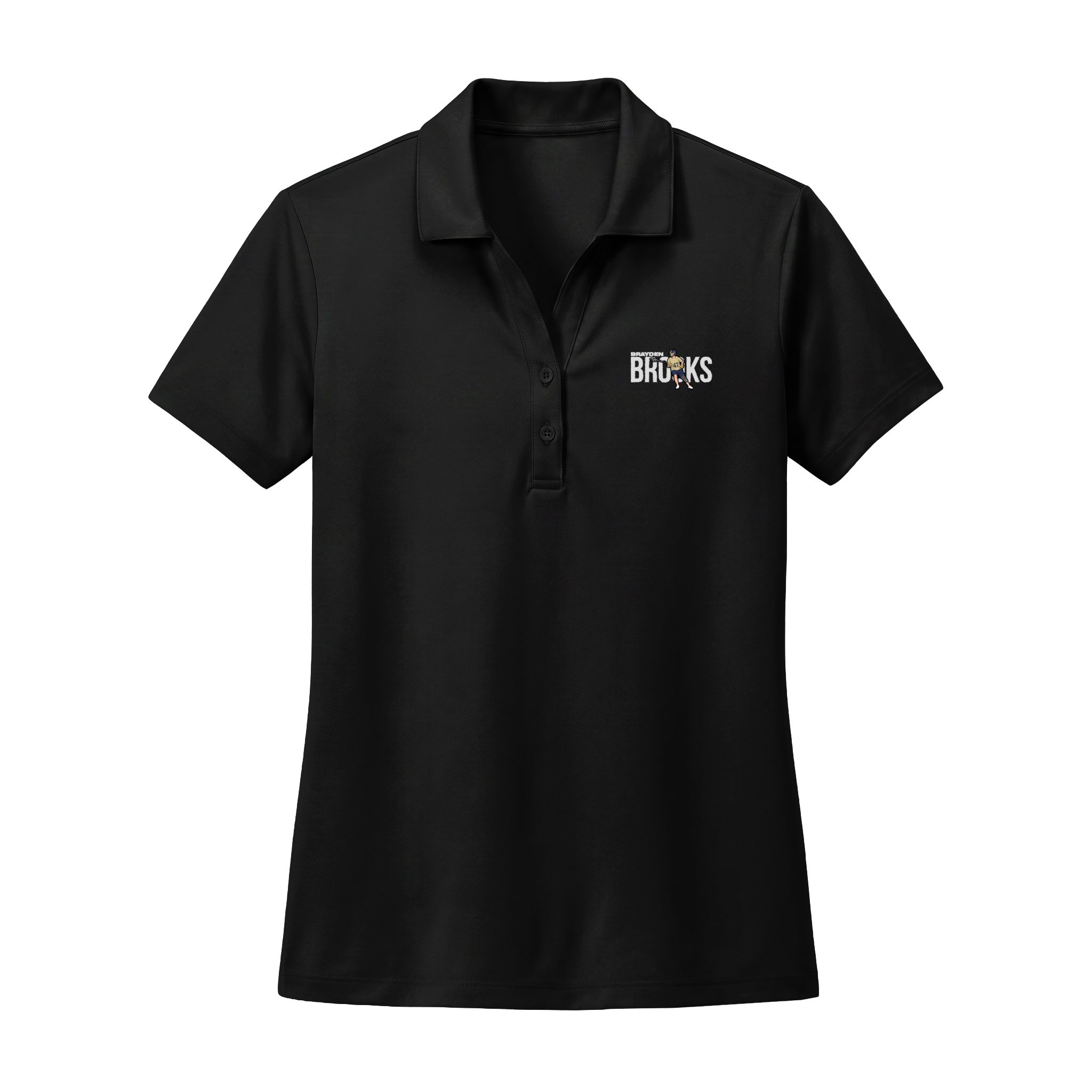 Women's Polo — character_player_name in Black