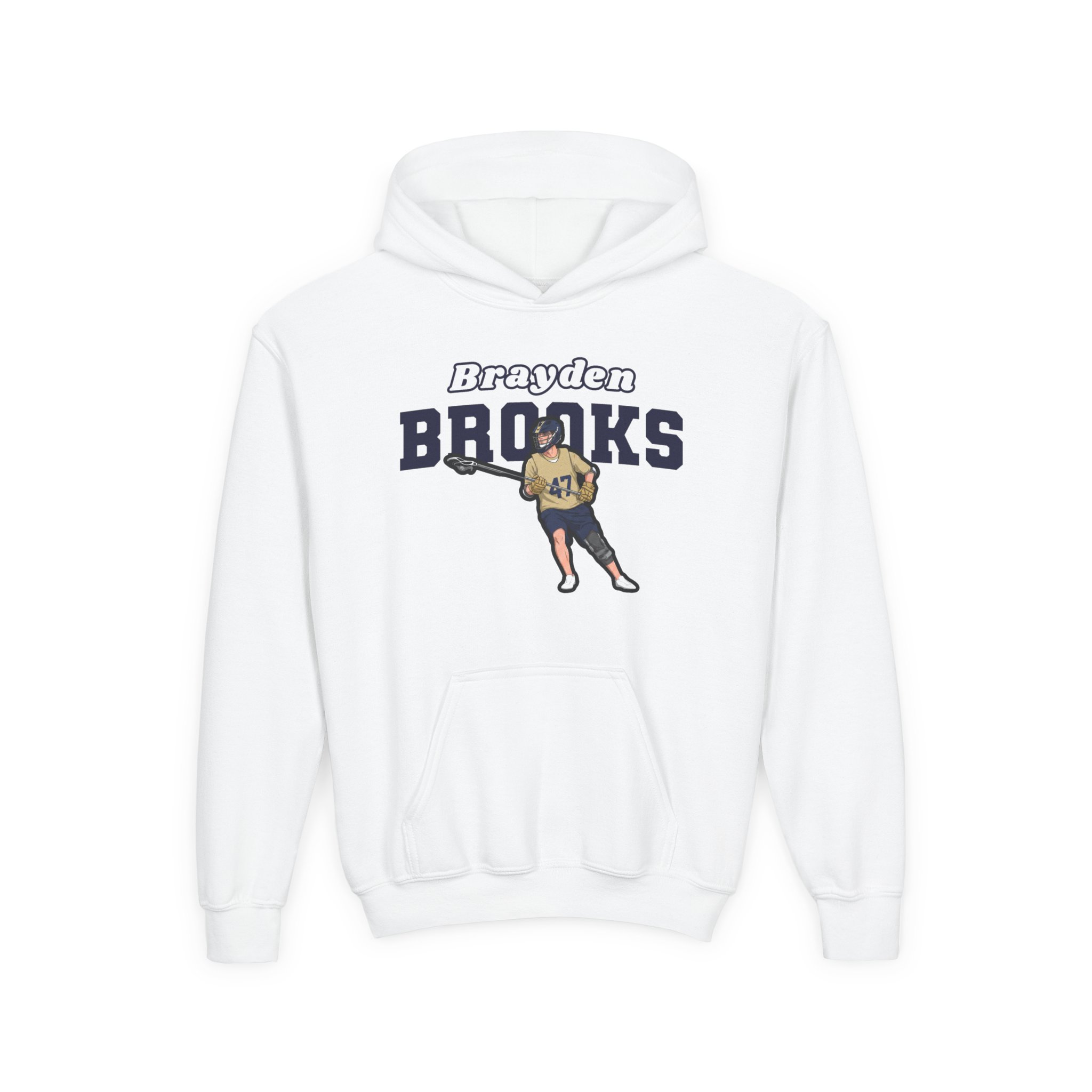 Youth Hoodie — character_name_arch in White
