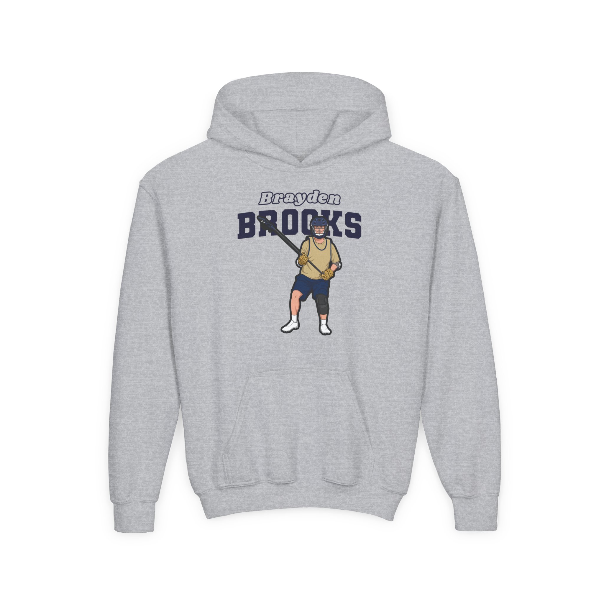 Youth Hoodie — character_name_arch in Grey