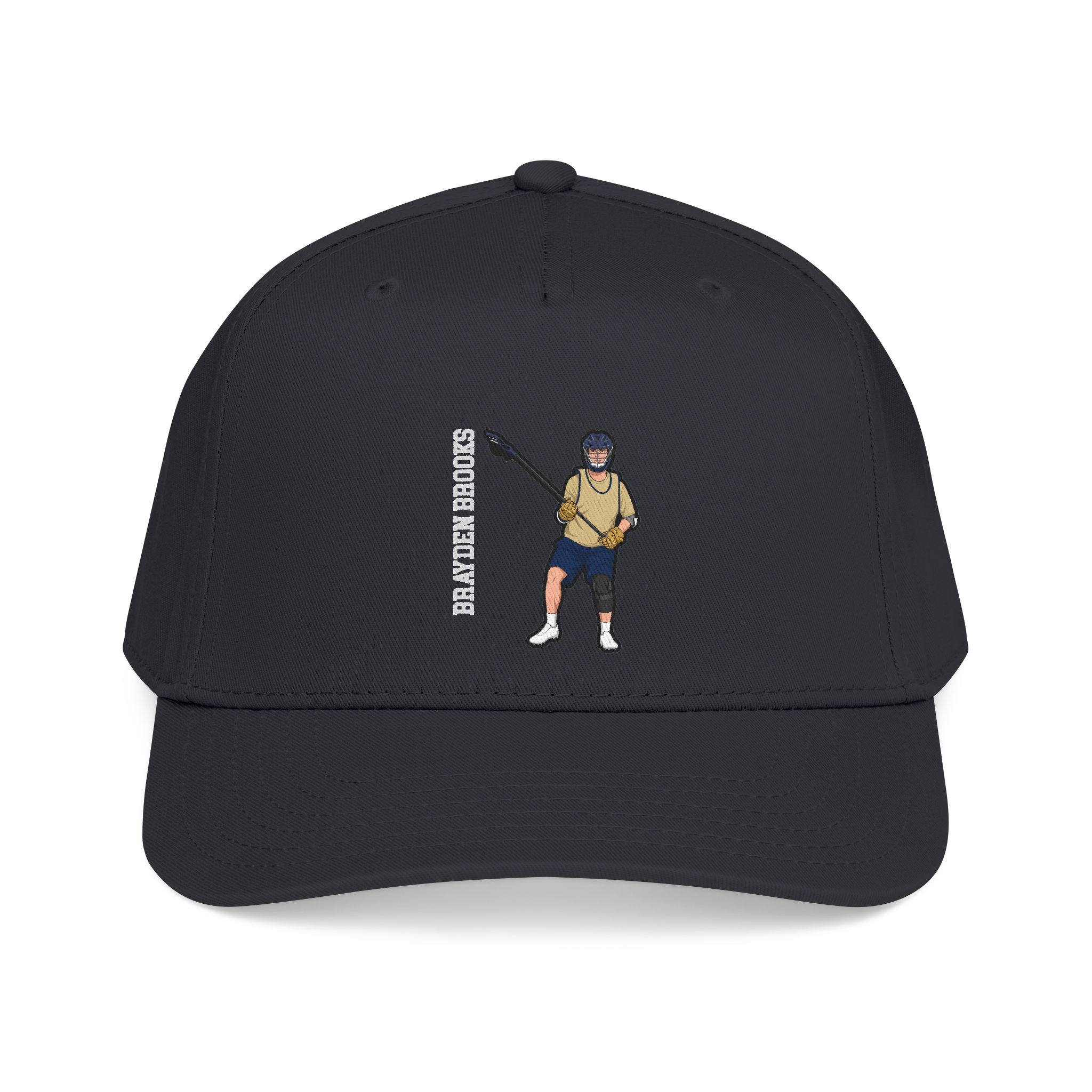 Baseball Cap — character_name_vertical in Black