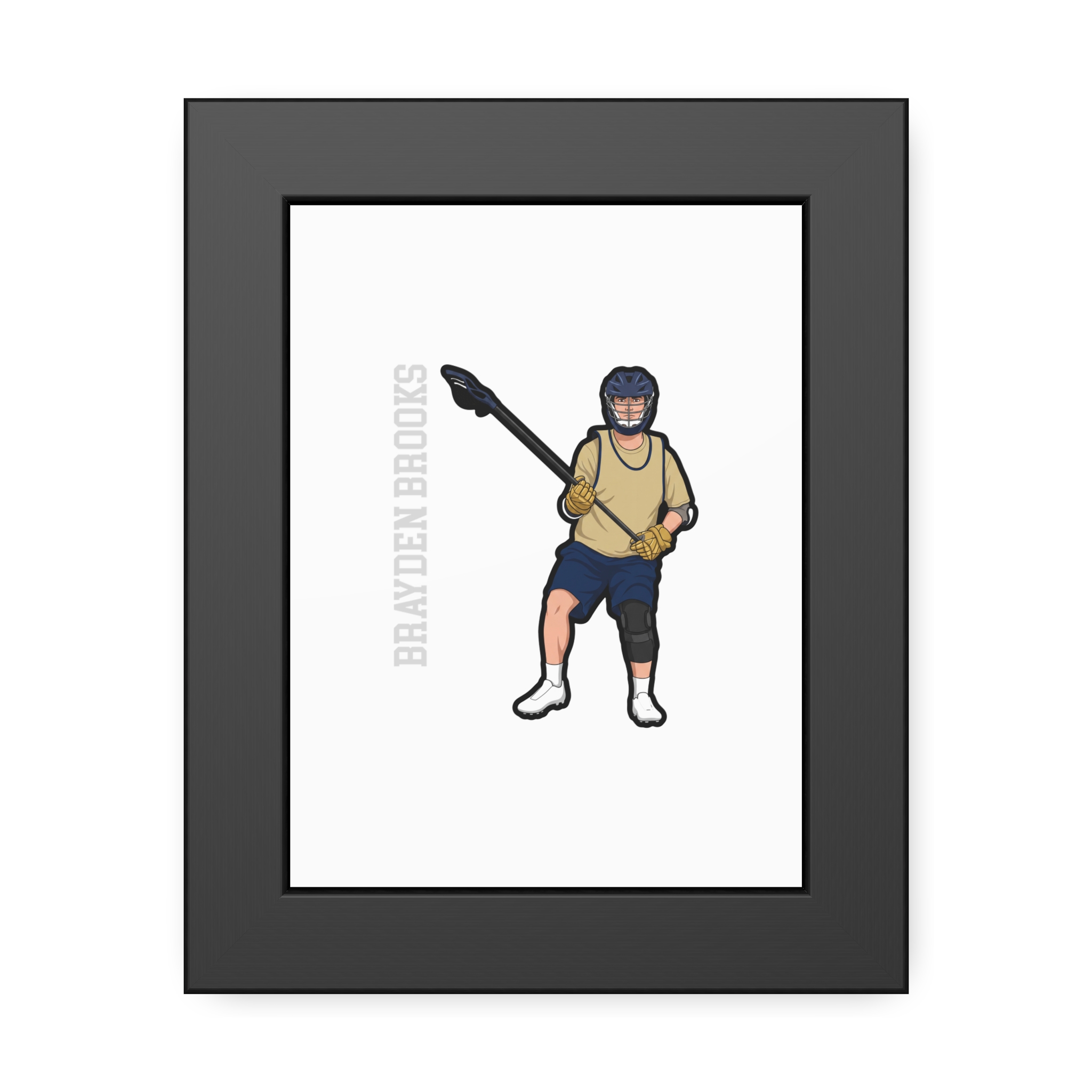 Framed Poster — character_name_vertical in Black