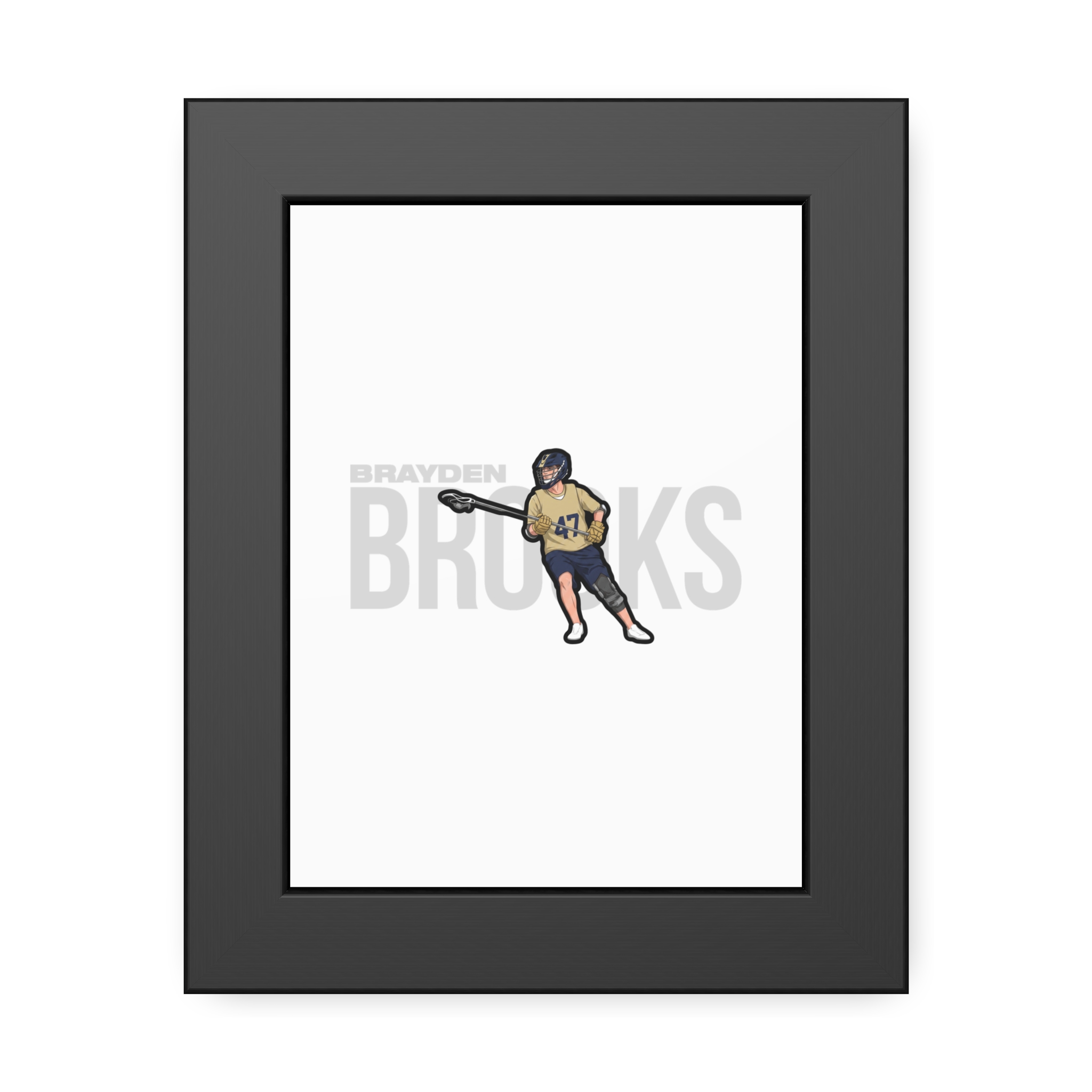 Framed Poster — character_player_name in Black