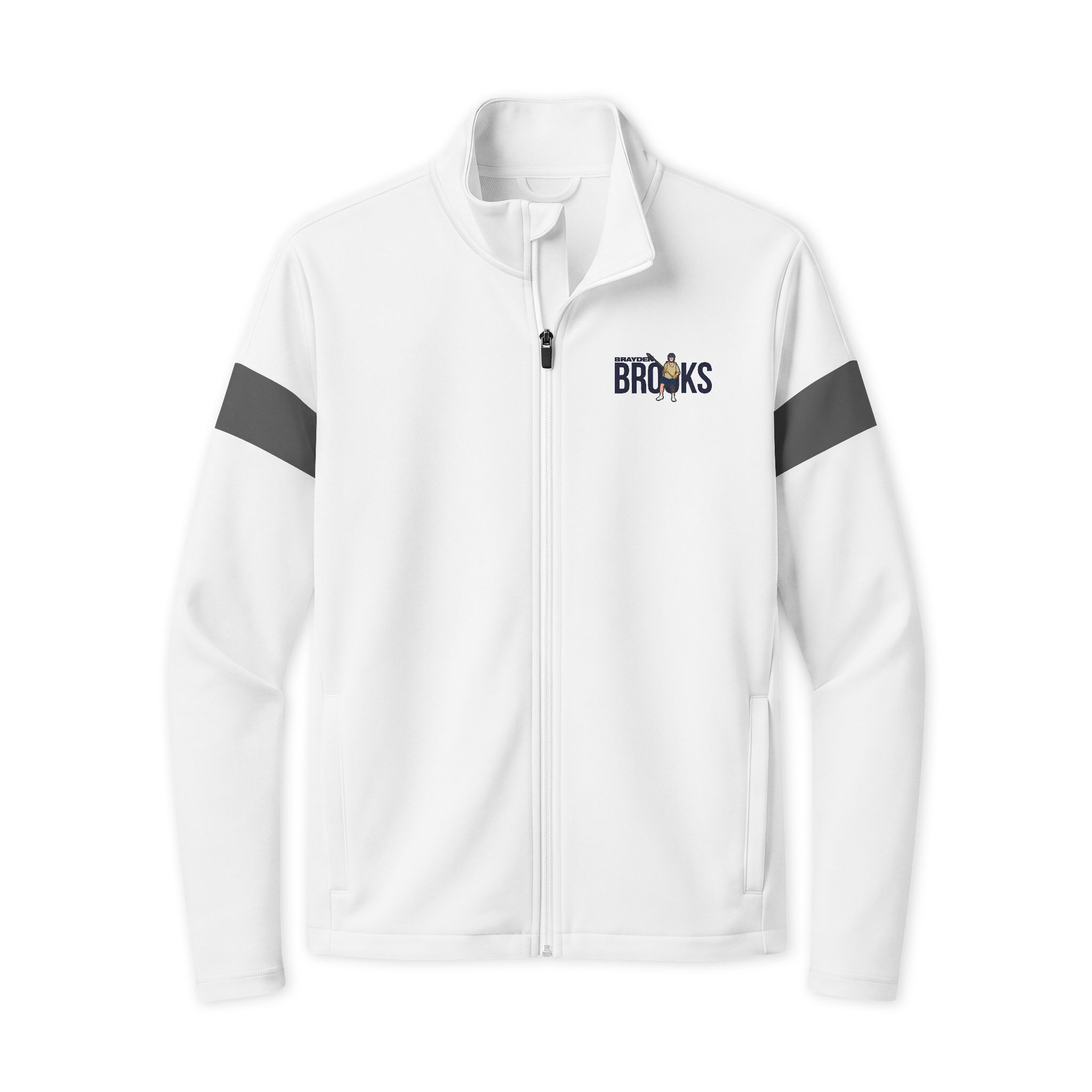 Travel Full-Zip Jacket — character_player_name in White/ Iron Grey