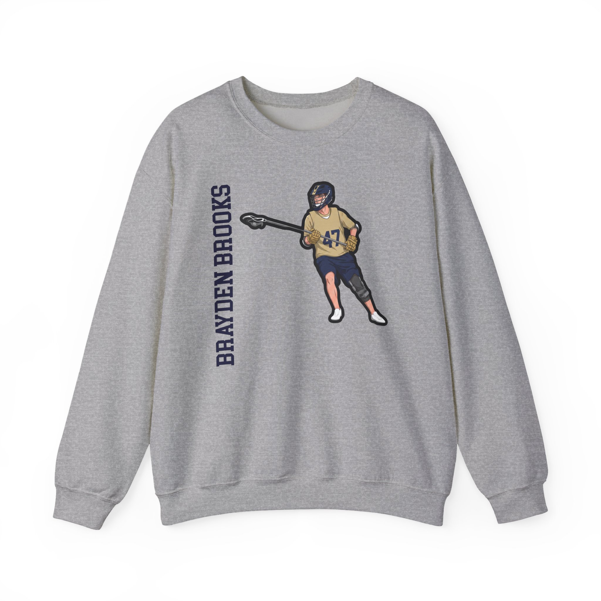Crewneck Sweatshirt — character_name_vertical in Grey