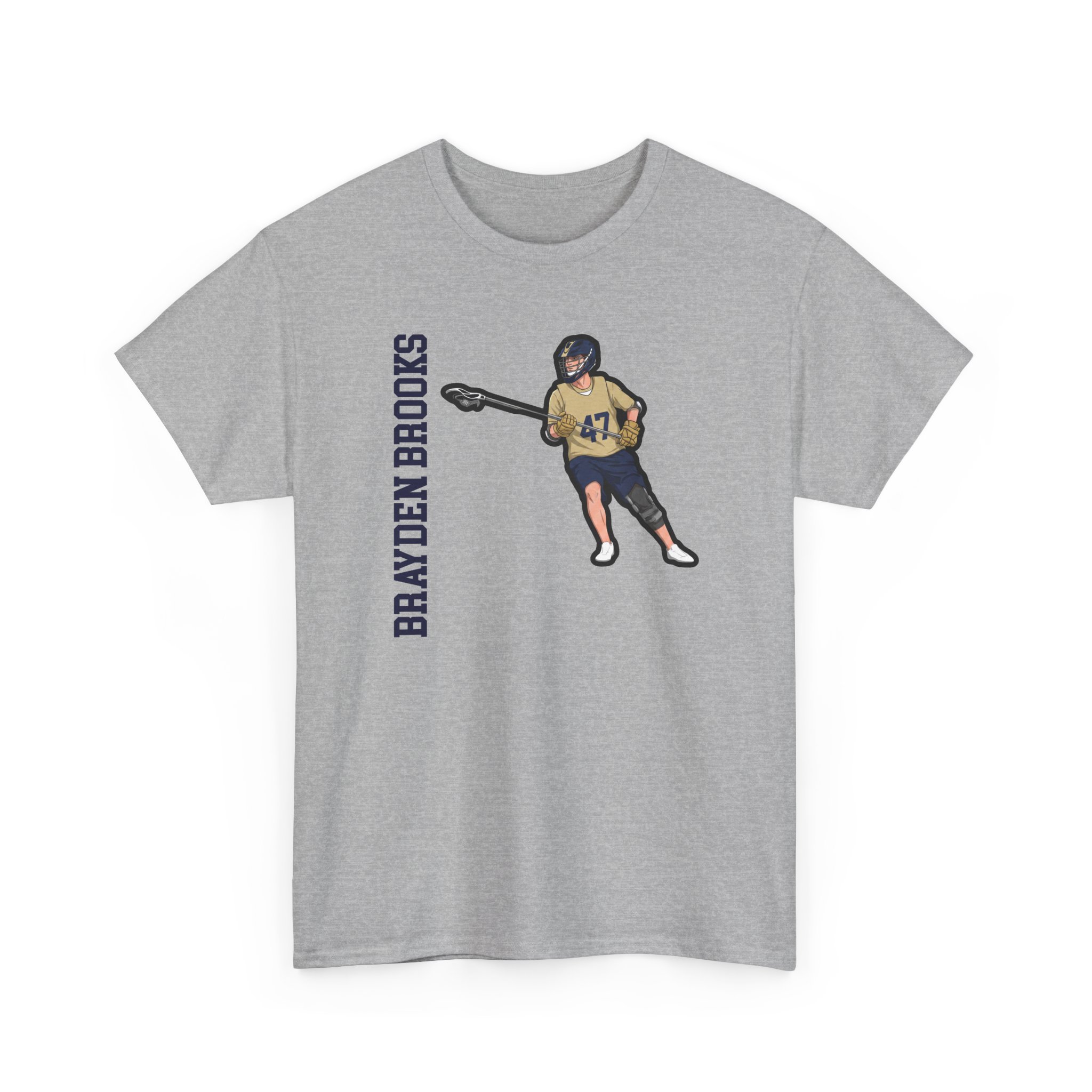 Tee — character_name_vertical in Grey