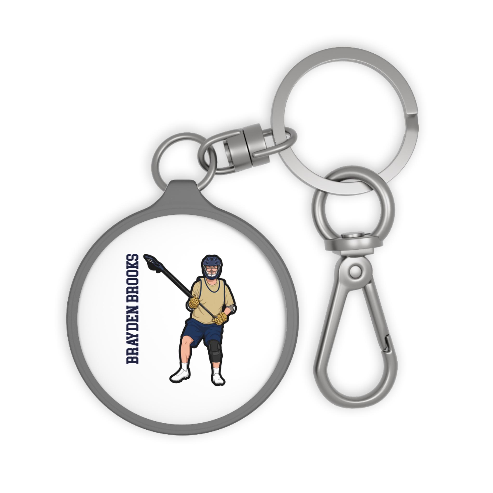 Keychain — character_name_vertical in Grey