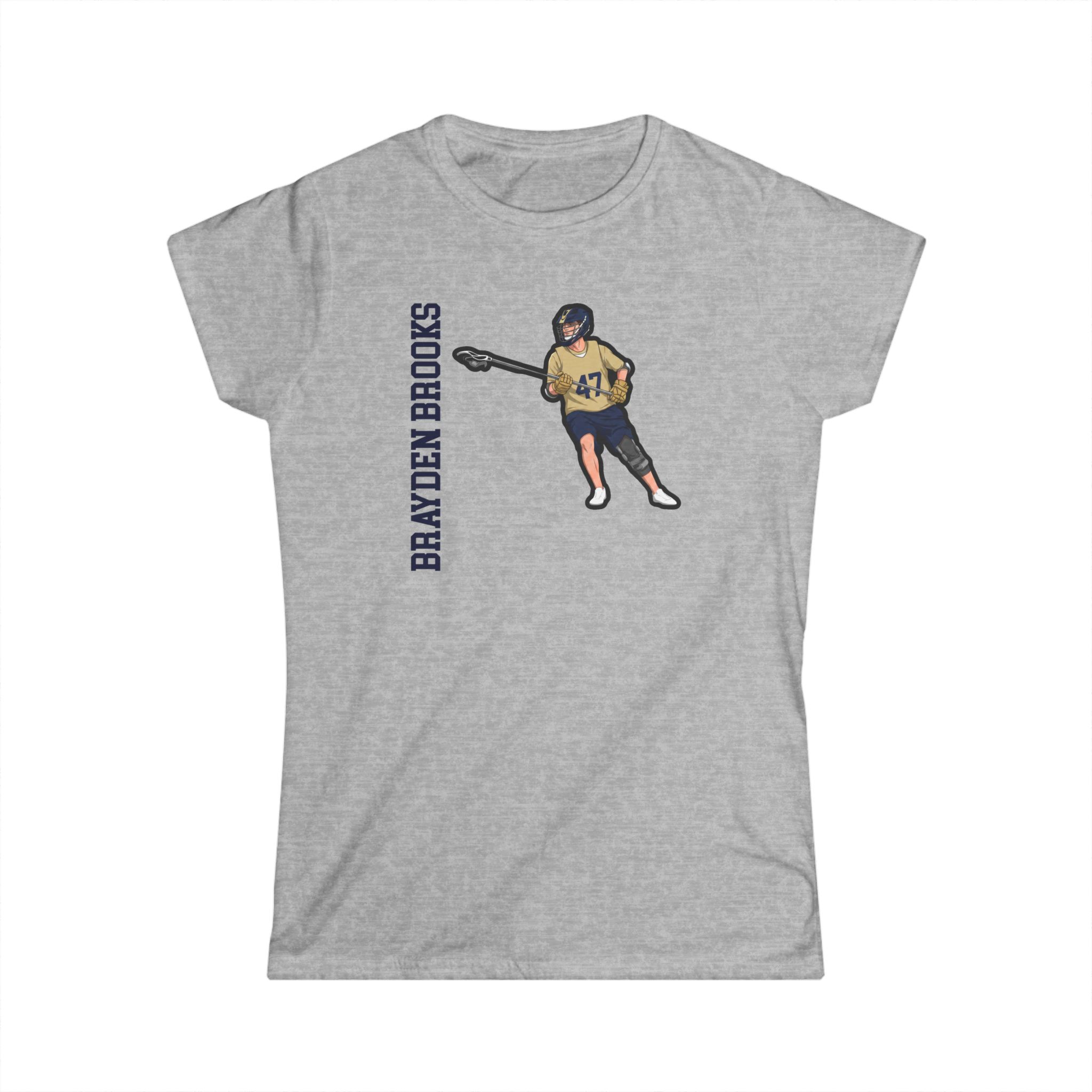 Women's Softstyle Tee — character_name_vertical in Grey