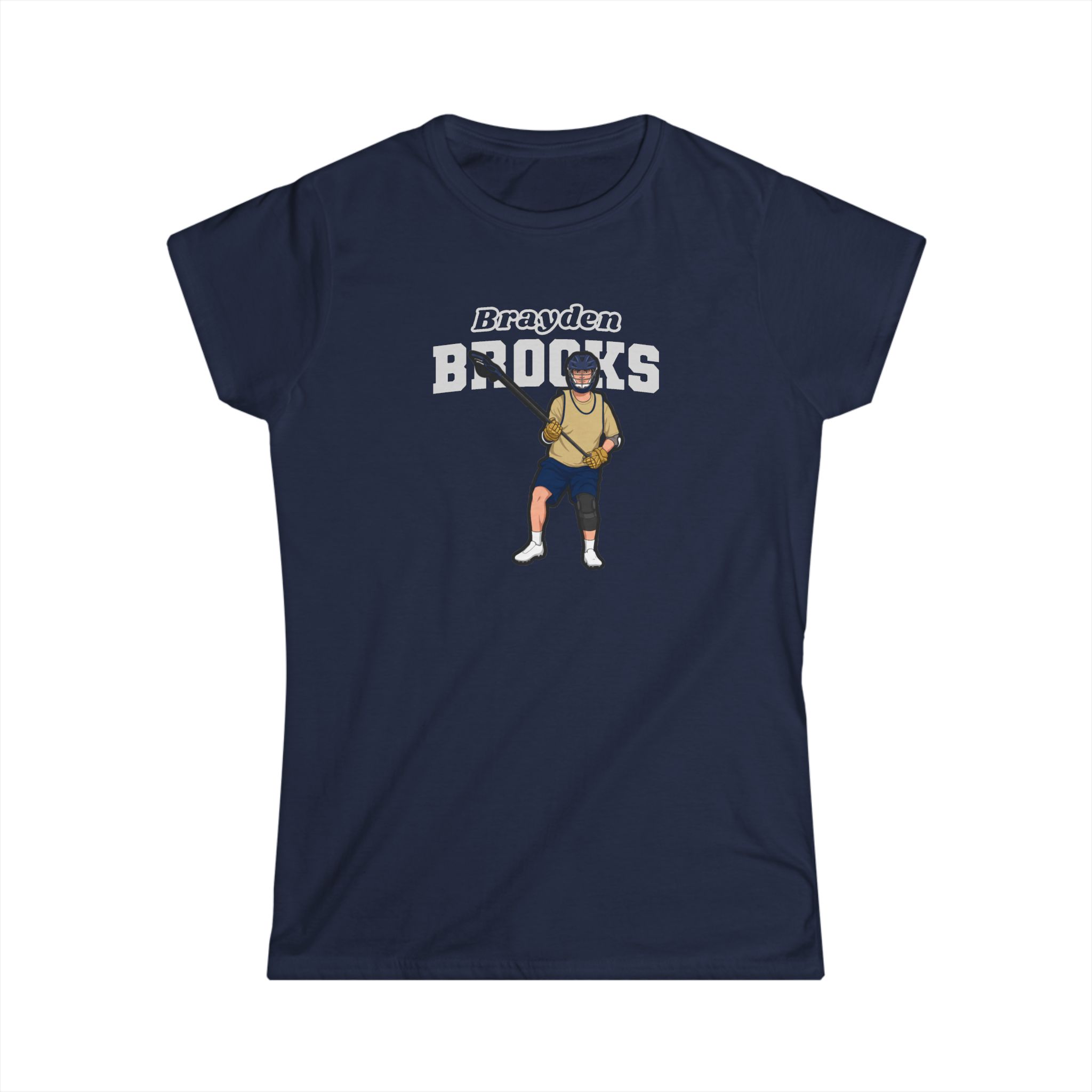 Women's Softstyle Tee — character_name_arch in Navy