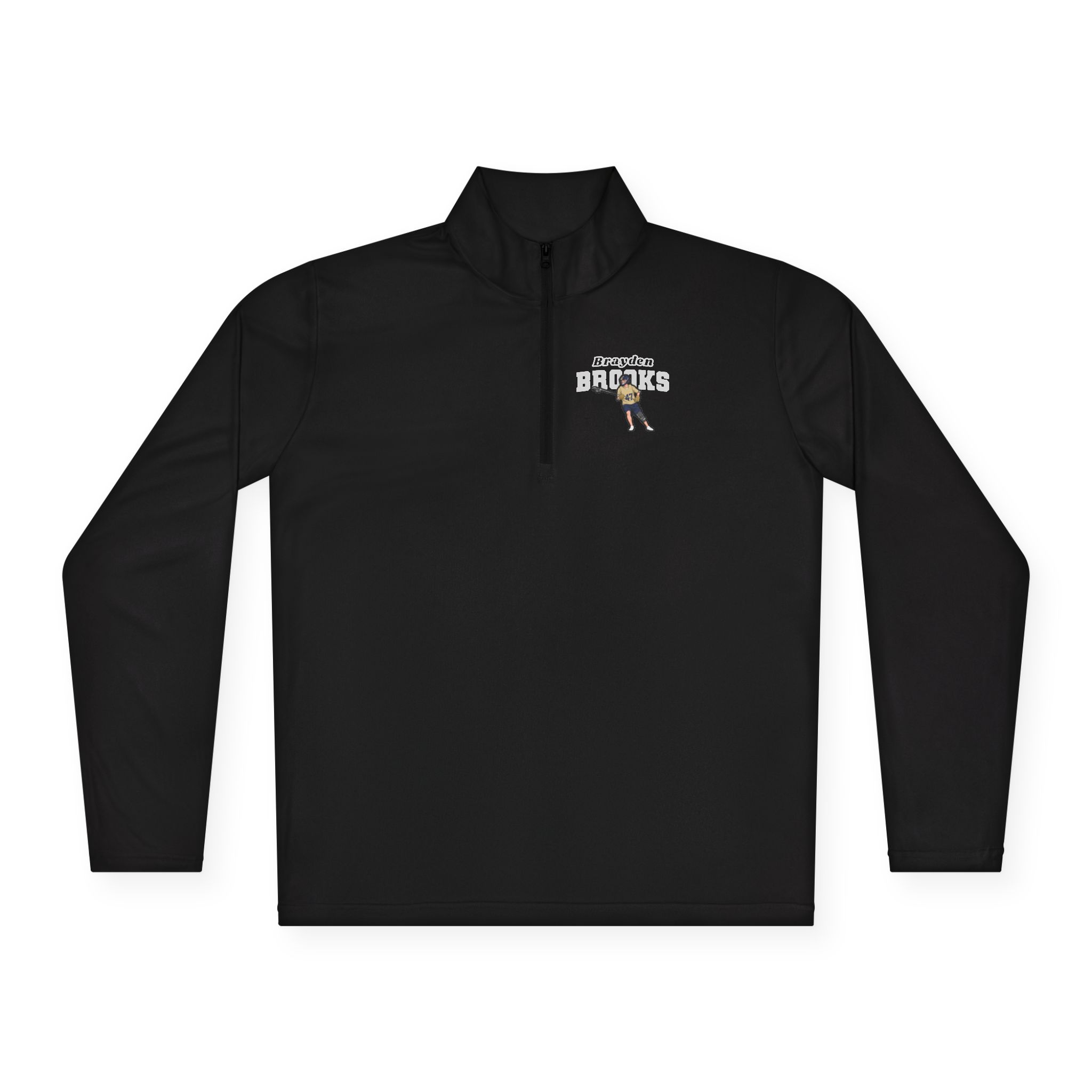Q-Zip Pullover — character_name_arch in Black
