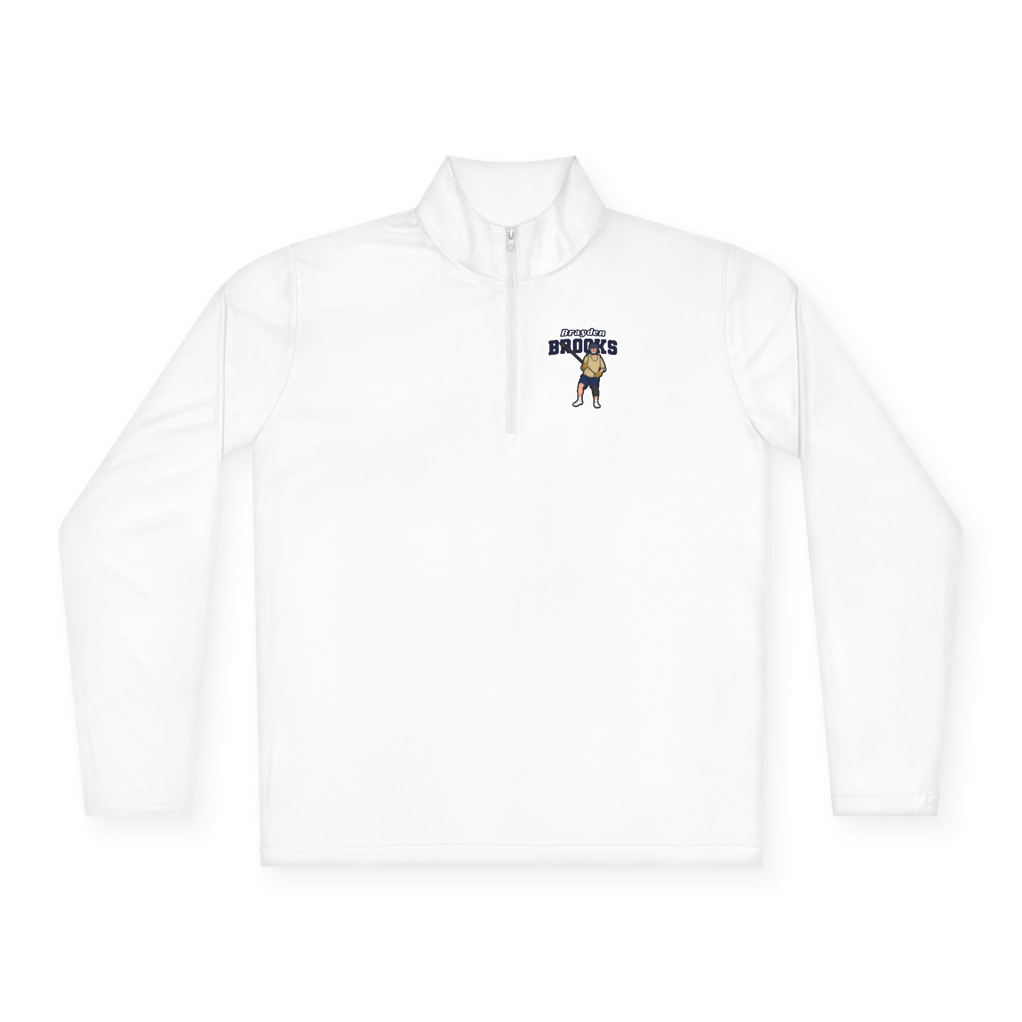 Q-Zip Pullover — character_name_arch in White
