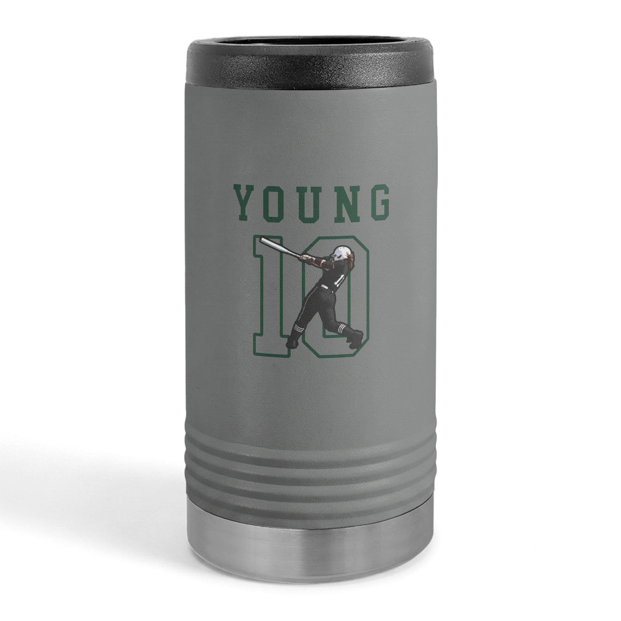 Slim Stainless Can Cooler — character_shirsey in Grey