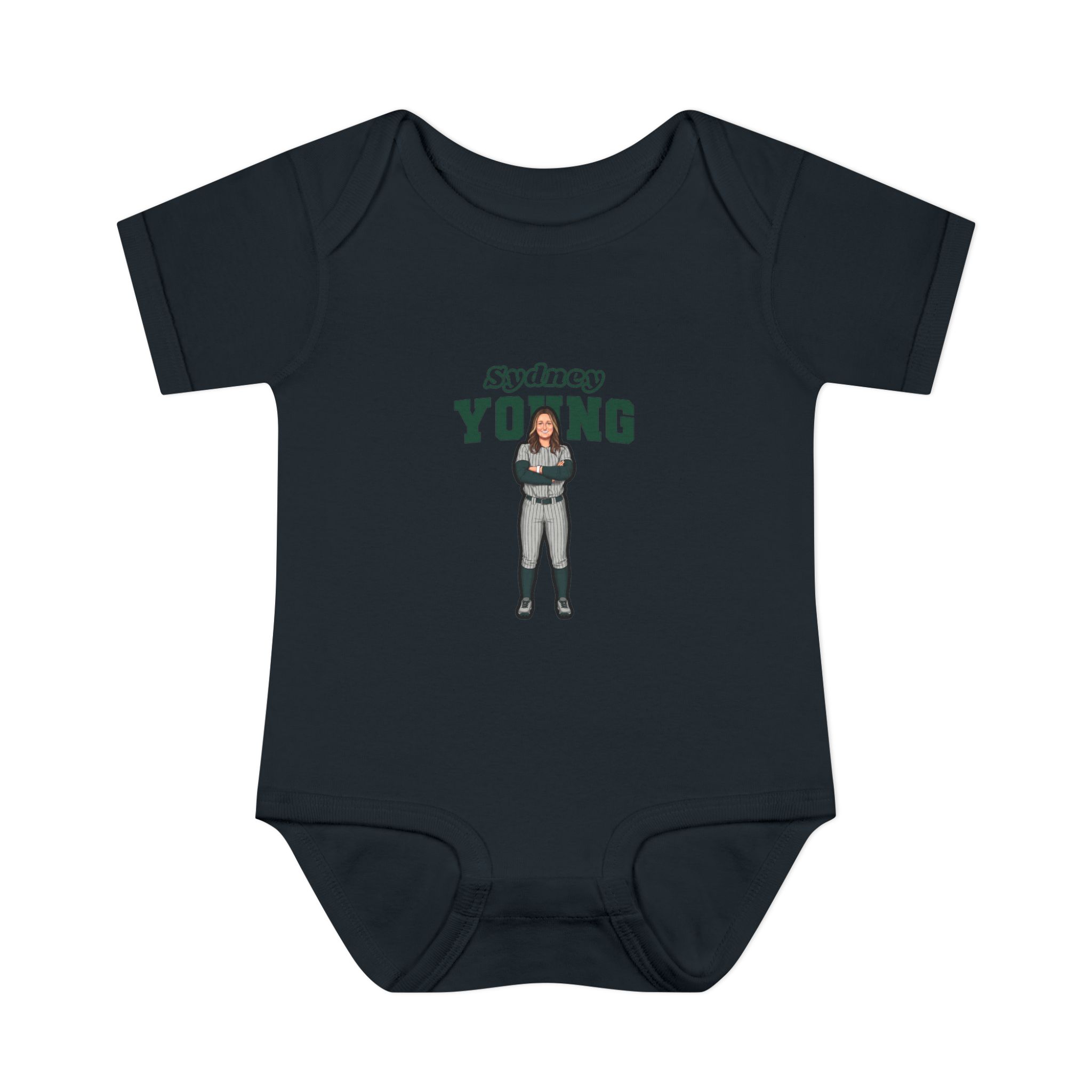 Baby Onesie — character_name_arch in Black
