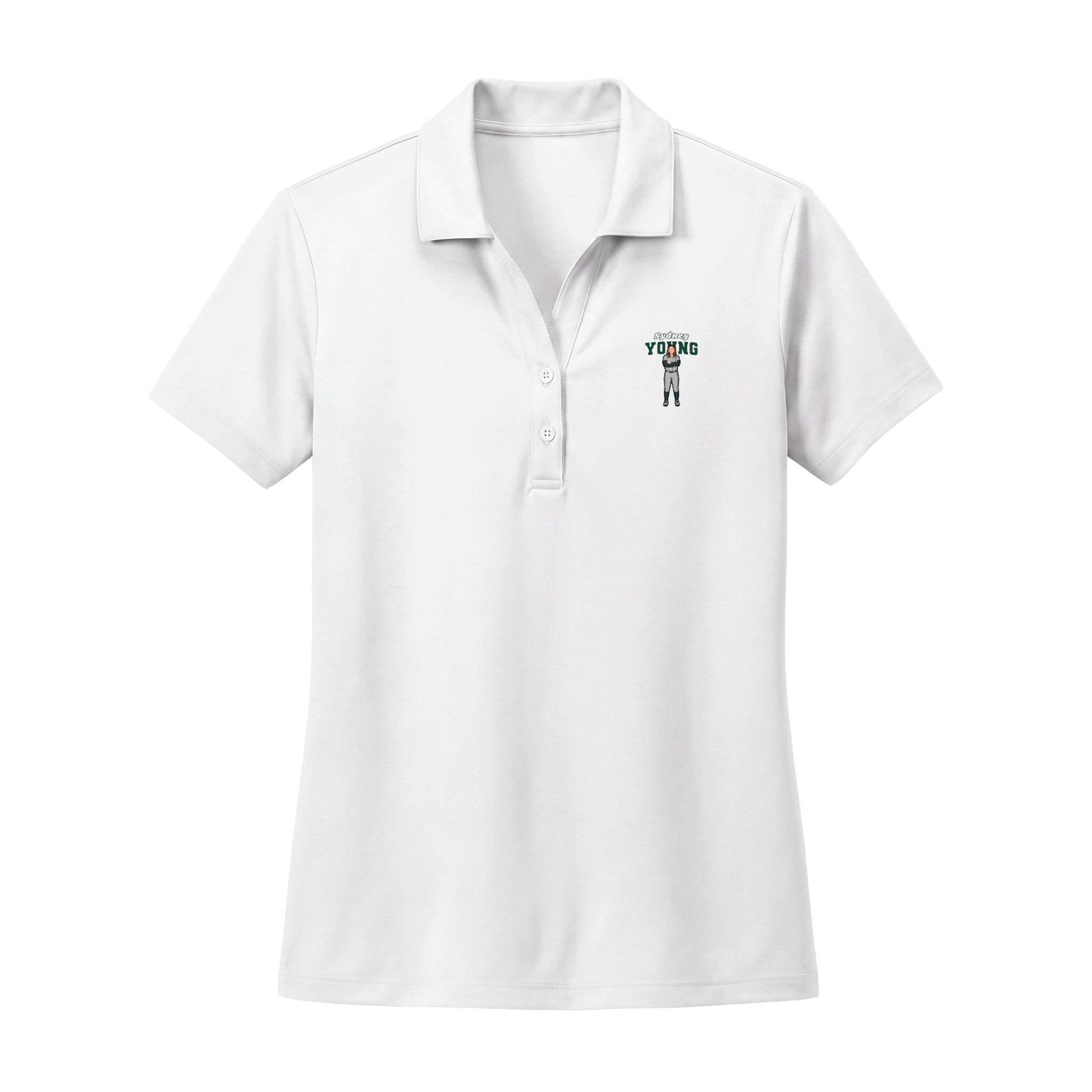 Women's Polo — character_name_arch in White