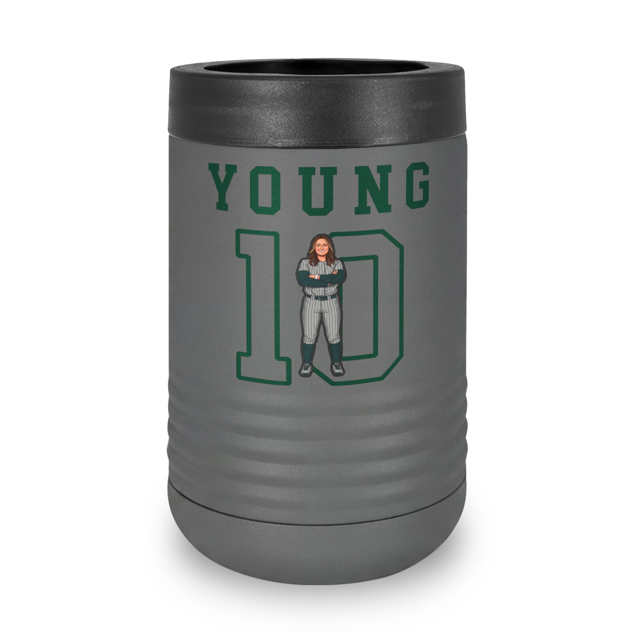 Stainless Can Cooler — character_shirsey in Grey