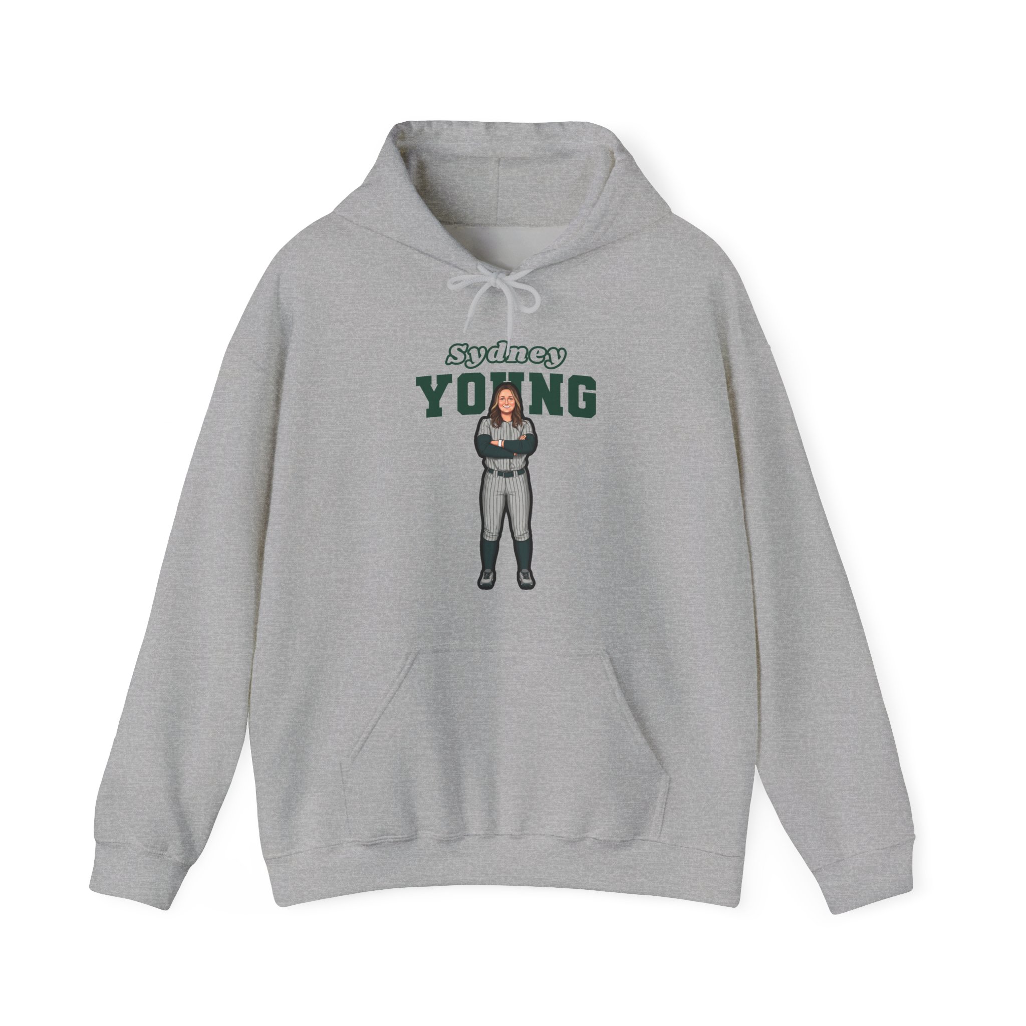 Hoodie — character_name_arch in Grey
